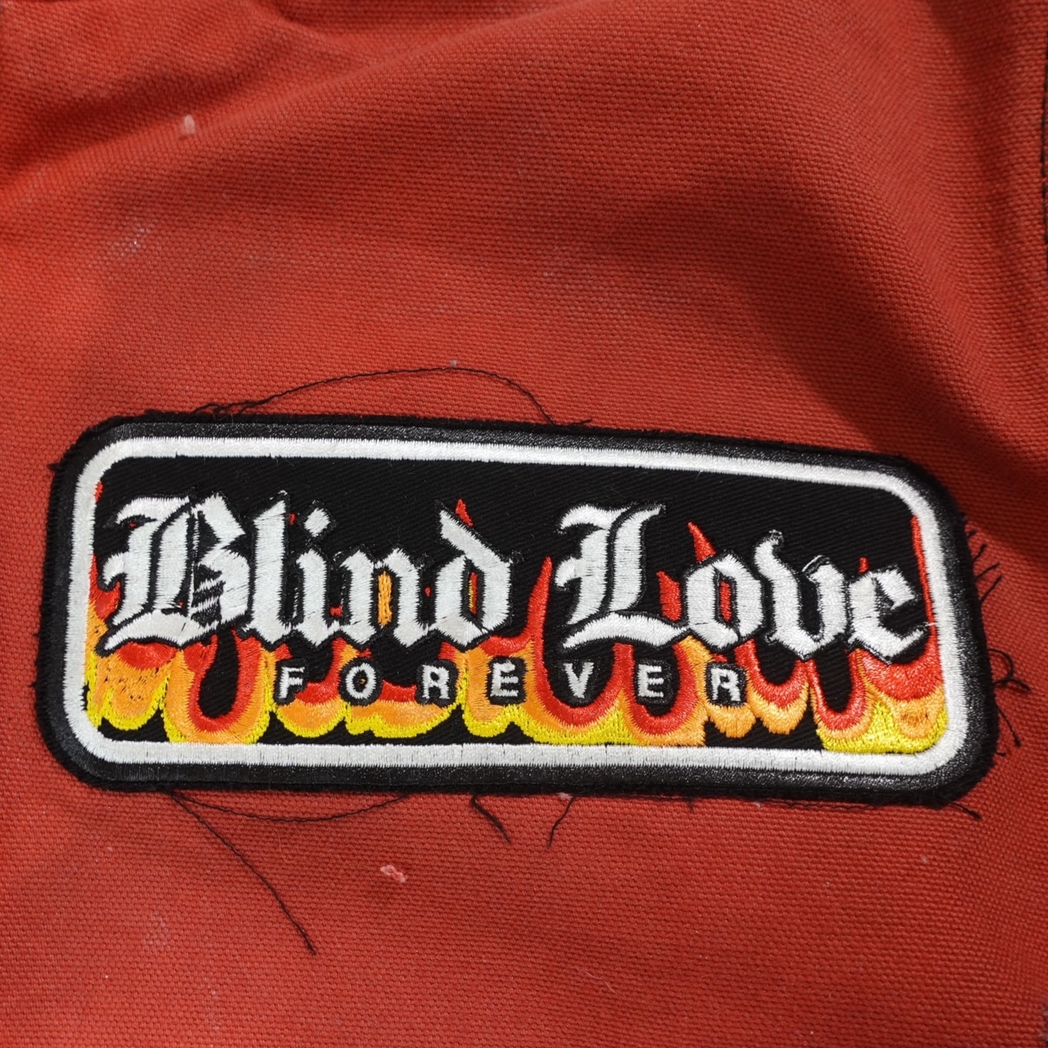 Blind Love Patchwork Carhartt Work Jacket in Red