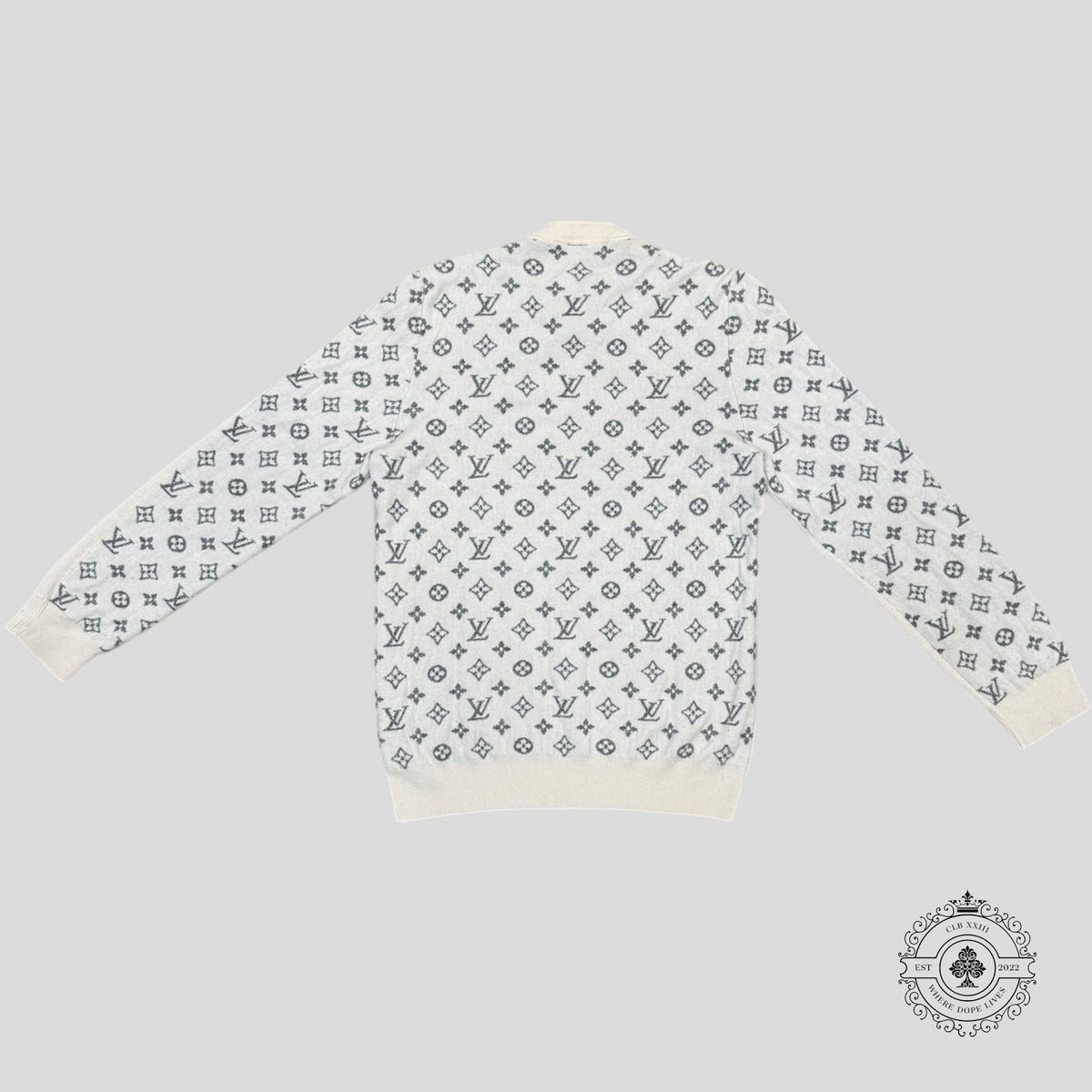 Louis Vuitton Half Monogram Cashmere Sweater in White
