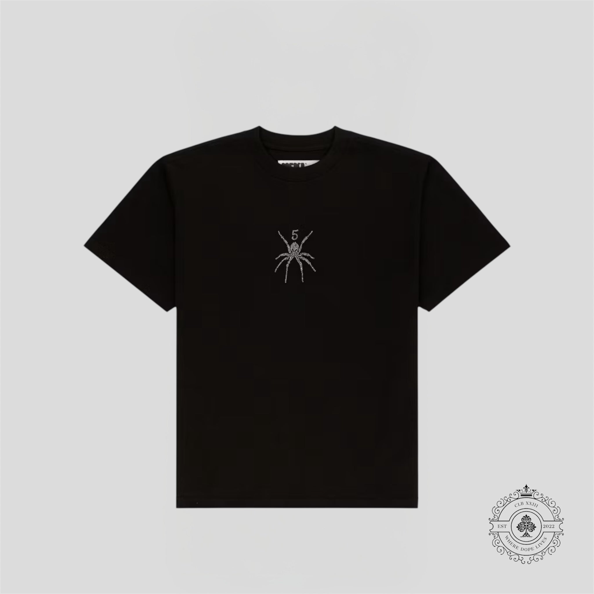 Sp5der TM Rhinestone Tee in Black
