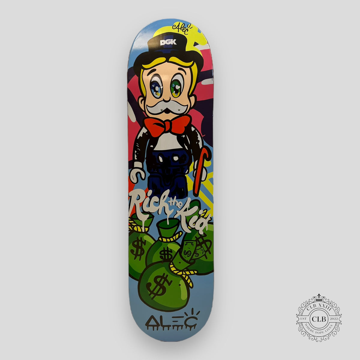 ALEC MONOPOLY X RICH THE KID LIMITED EDITION SKATE DECK (SIGNED & NUMBERED)