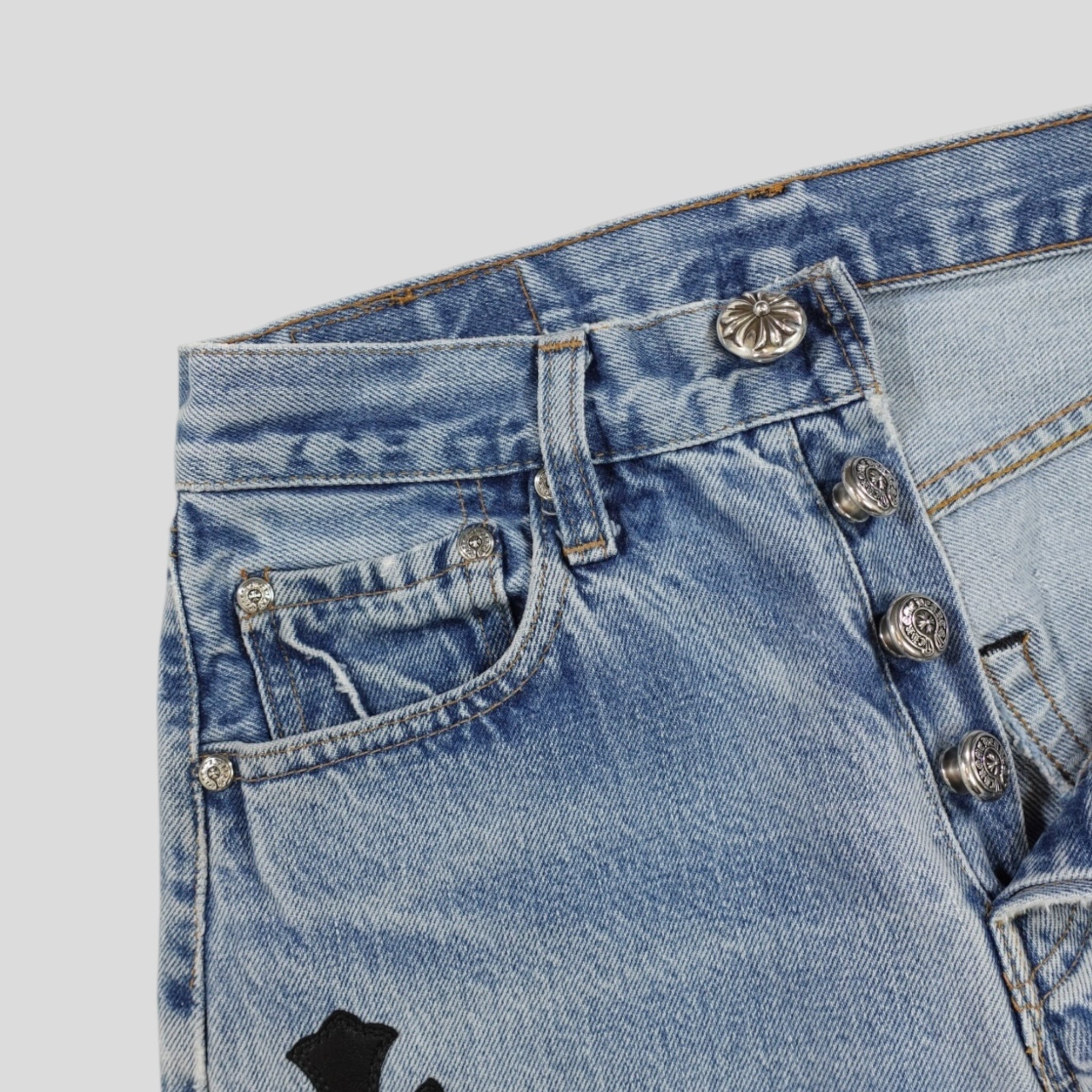 Chrome Hearts 501 Redline Cross Patch Jeans