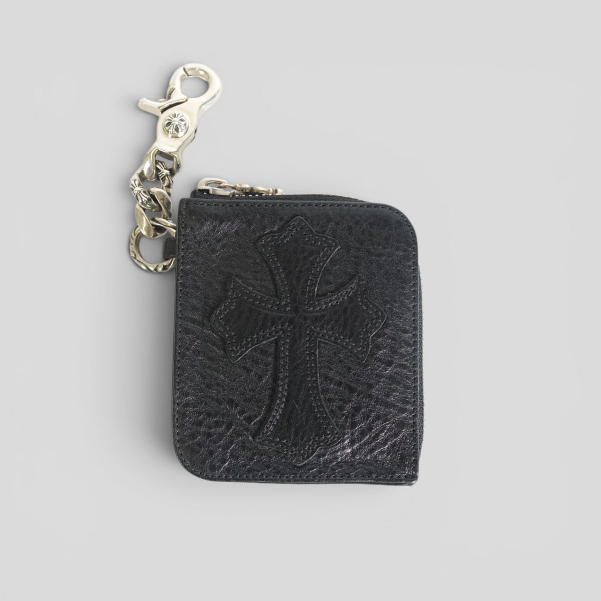 Chrome Hearts Cross Fancy Link Coin Purse in Black