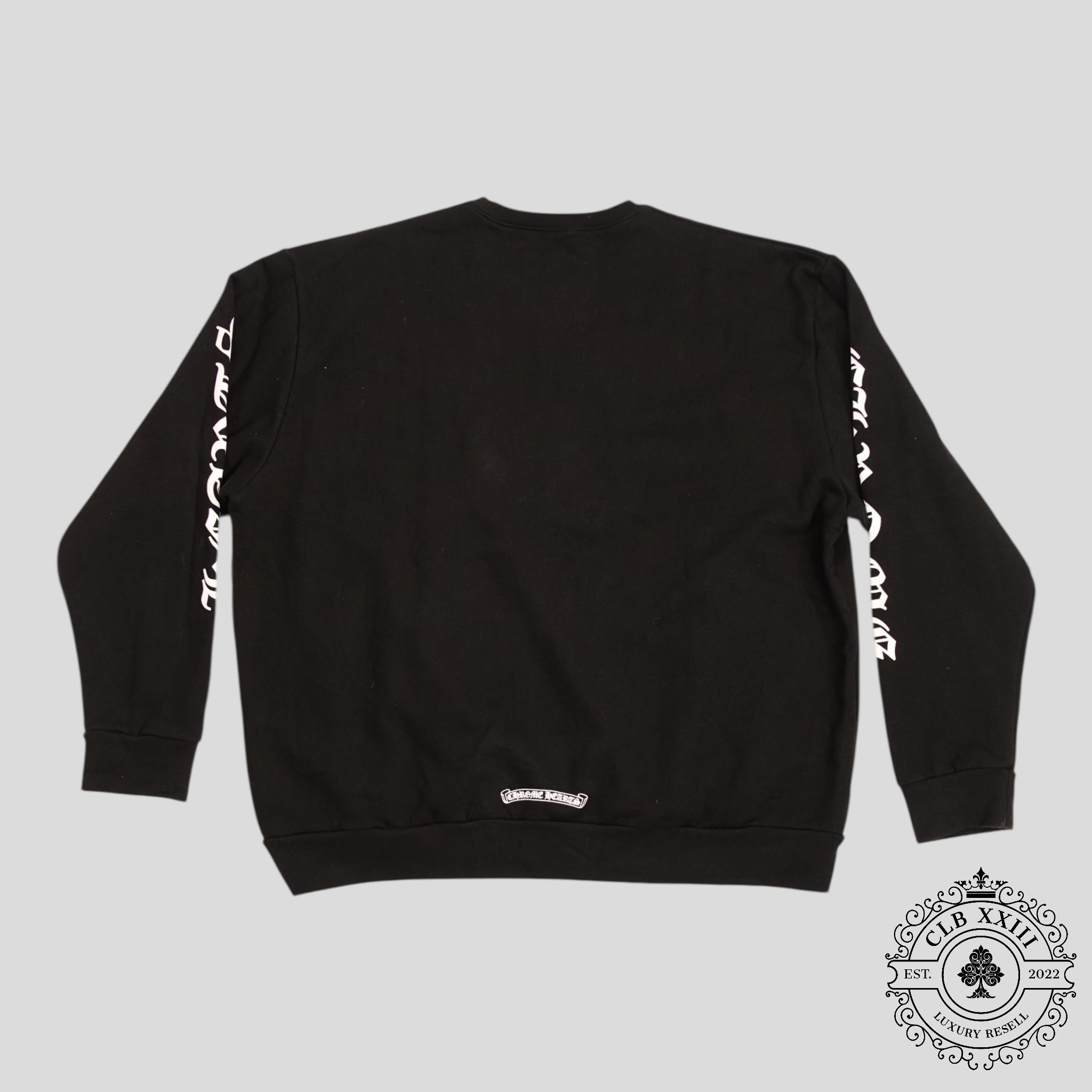 CHROME HEARTS NECK LOGO CREWNECK SWEATSHIRT - BLACK