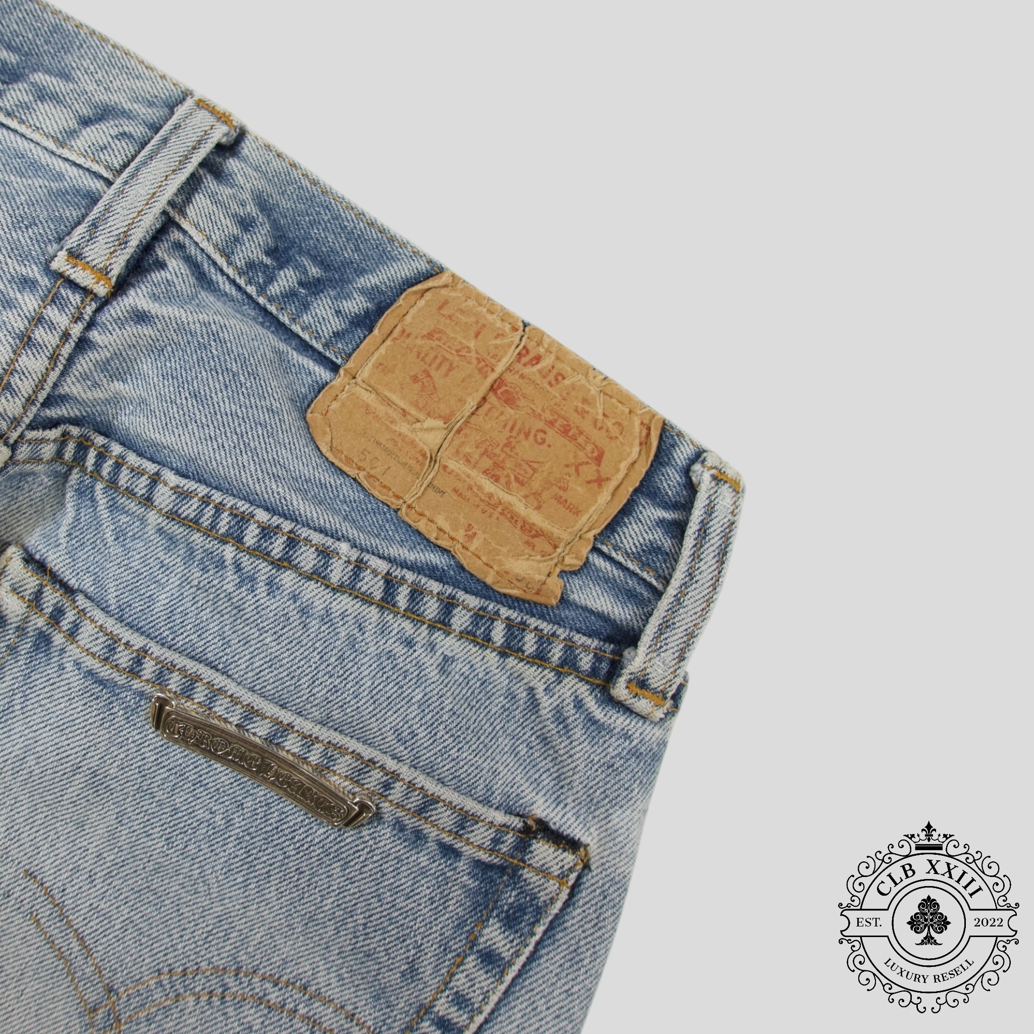 Chrome Hearts 501 Redline Cross Patch Jeans