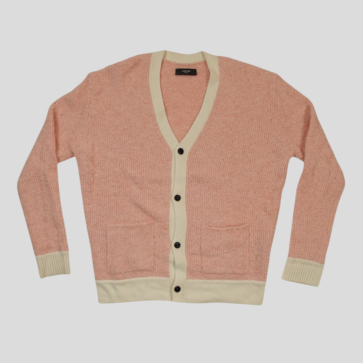 Amiri Fuzzy Wool Cardigan in Pink