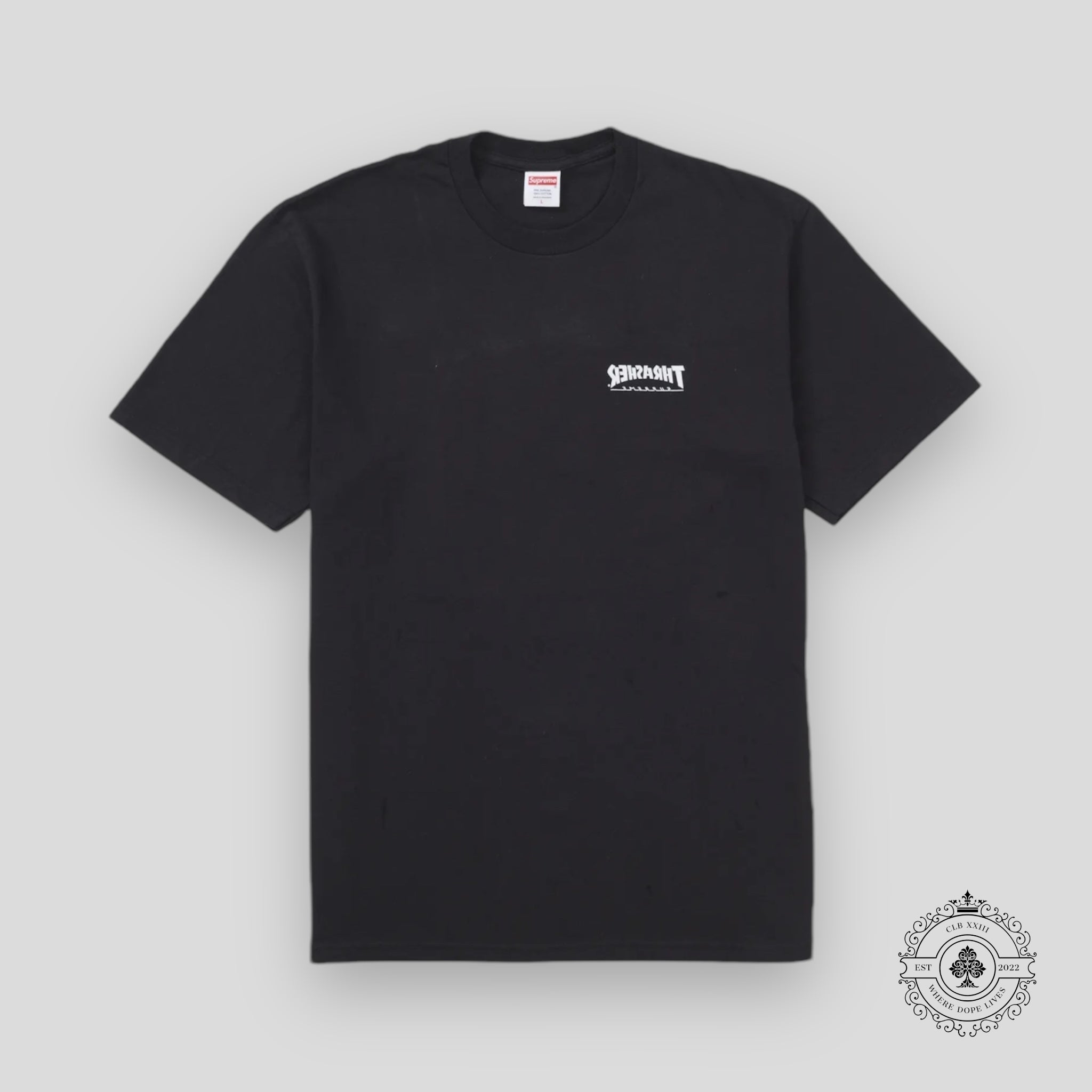 Supreme Thrasher Cross Tee in Black
