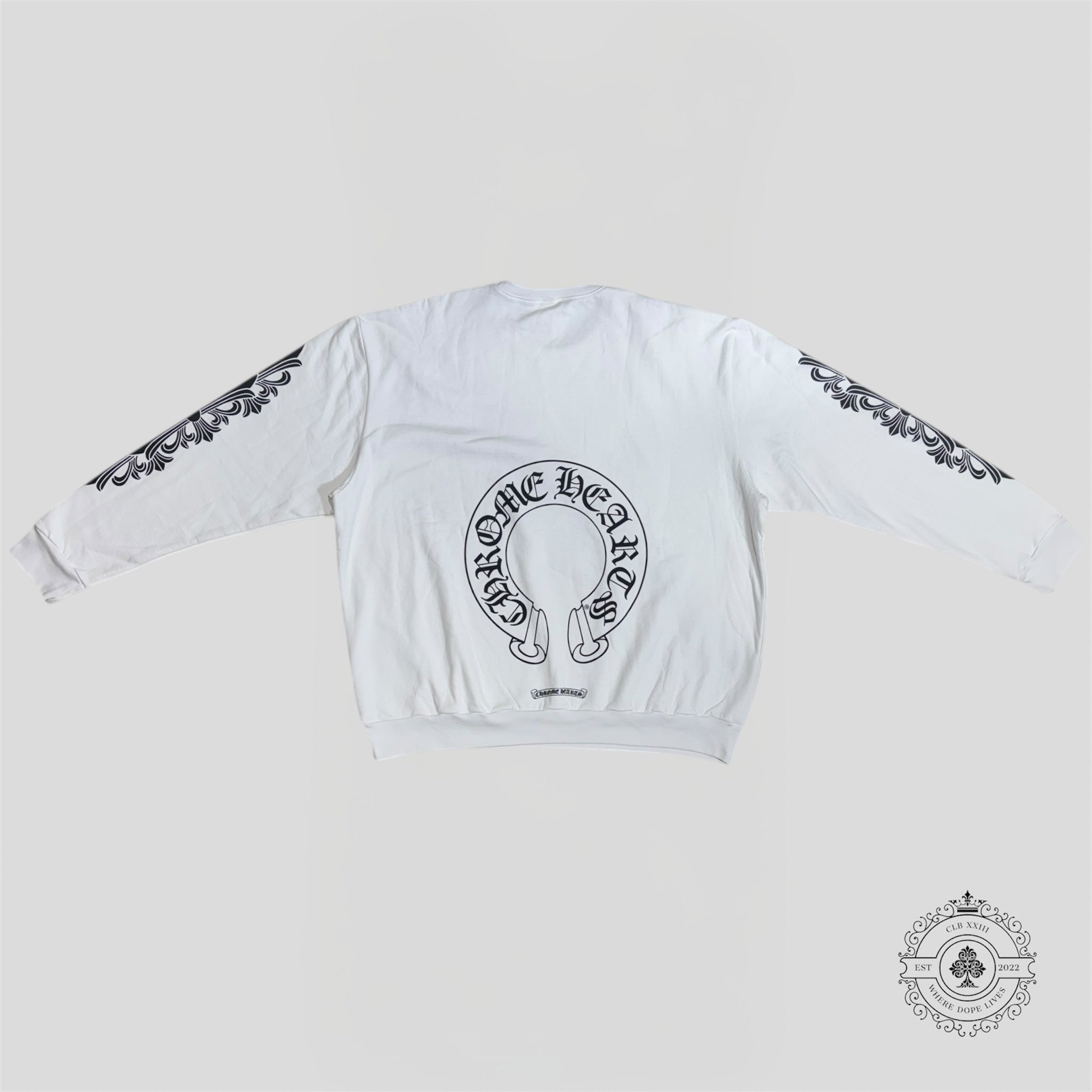 Chrome Hearts Horseshoe Logo Crewneck in White