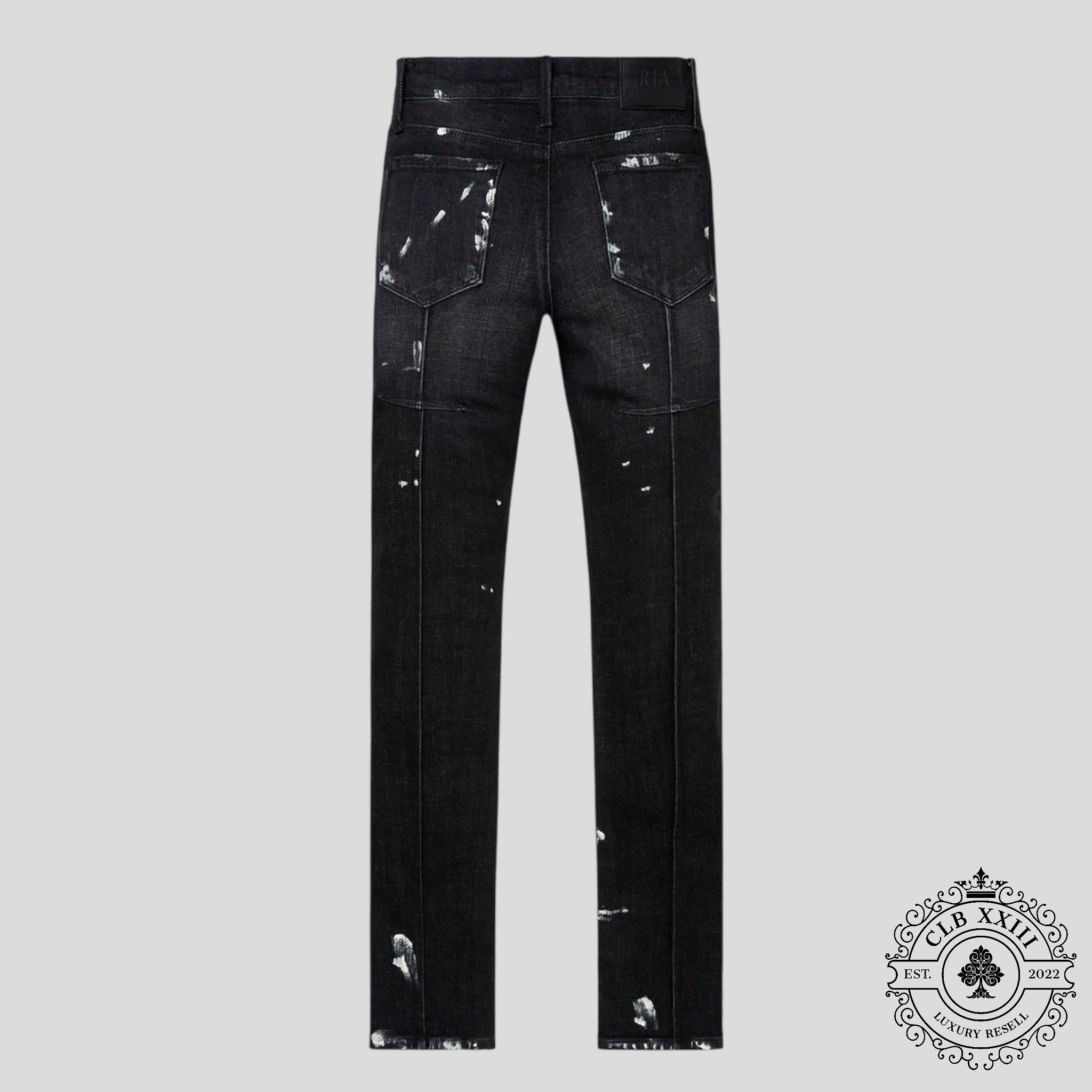 RTA Clayton Distressed Charcoal Paint Jeans in Black