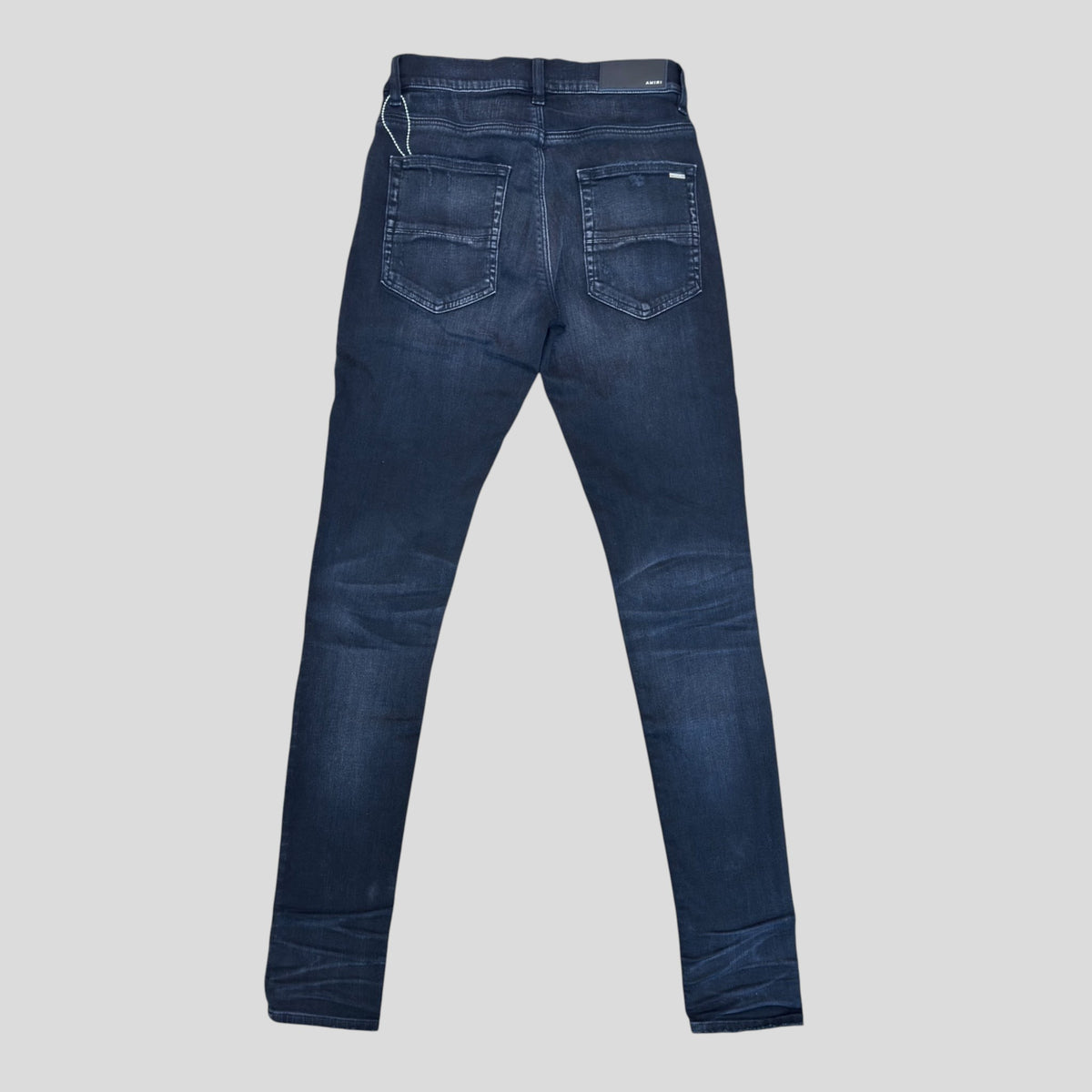 Amiri MX1 Camo Leather Patch Jeans in Aged Black