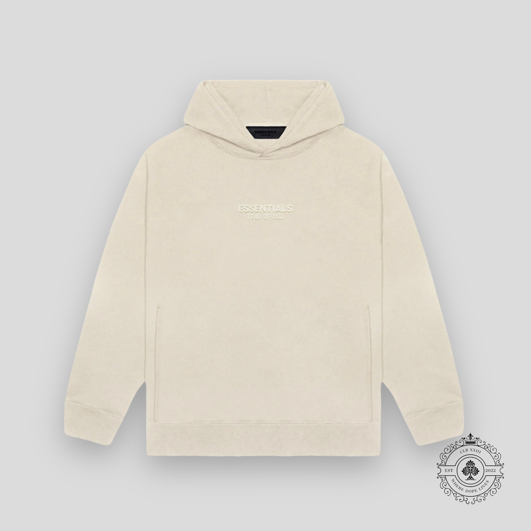Fear Of God Essentials Hoodie FW23 in Silver Cloud