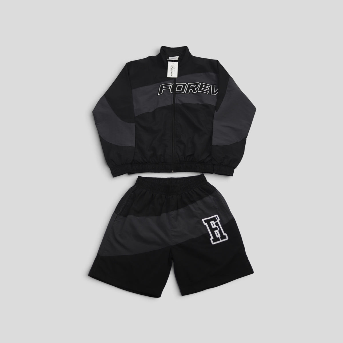 Forever Hungry Essentials Windbreaker Tracksuit in Black