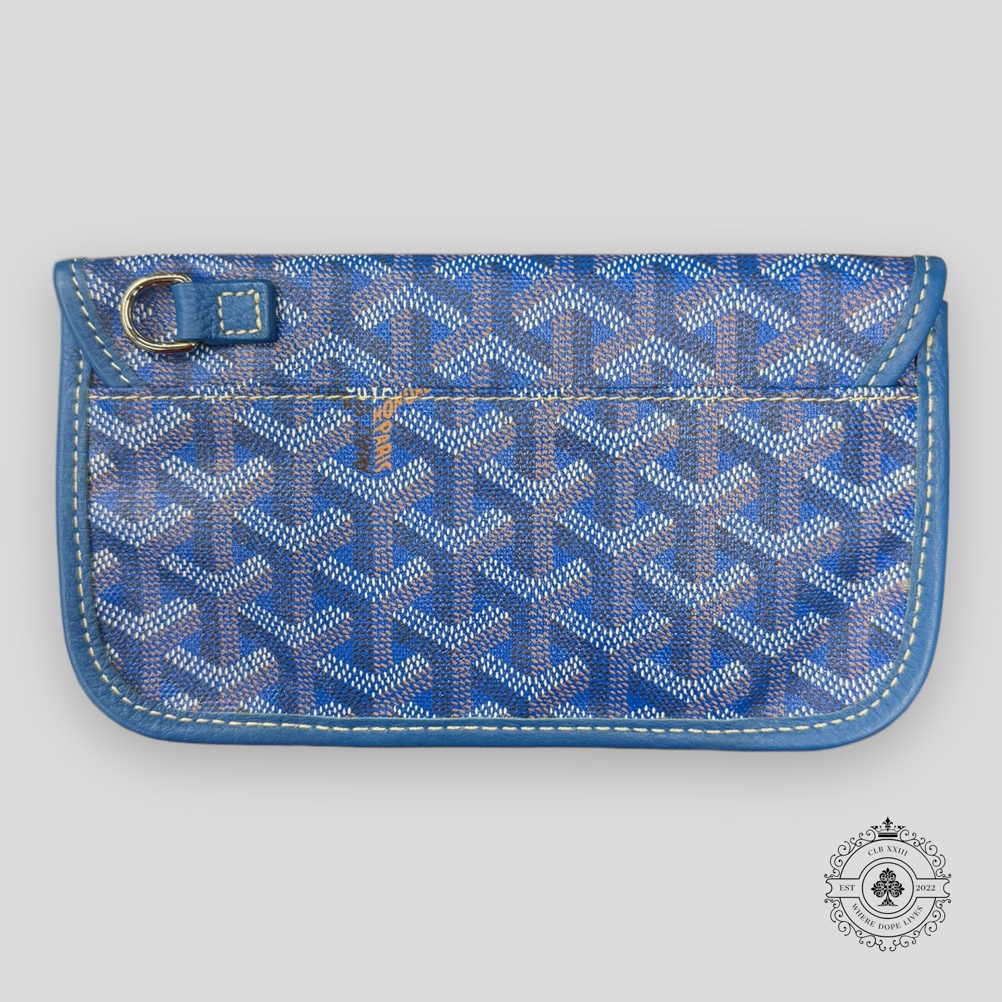 Goyard Goyardine Canvas Long Wallet Pouch in Sky Blue