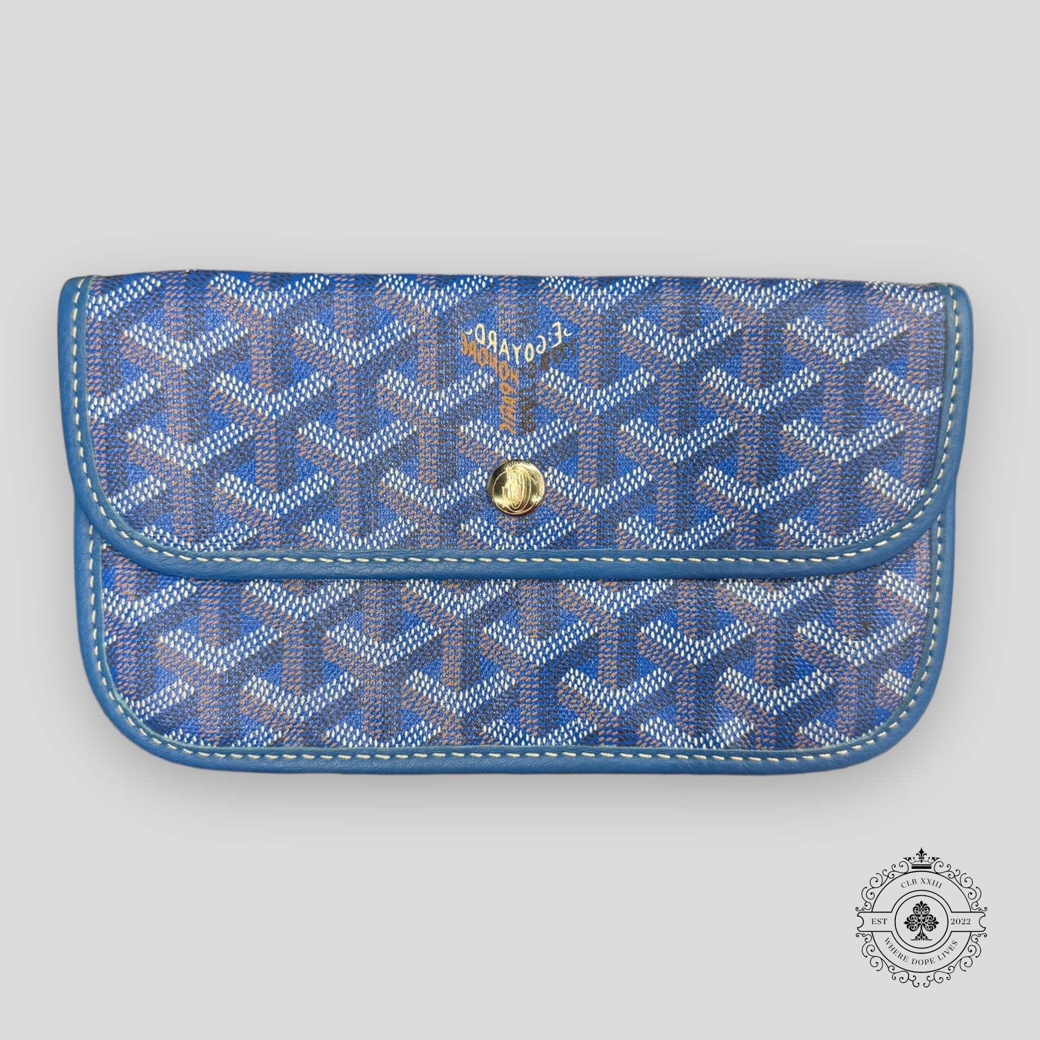 Goyard Goyardine Canvas Long Wallet Pouch in Sky Blue