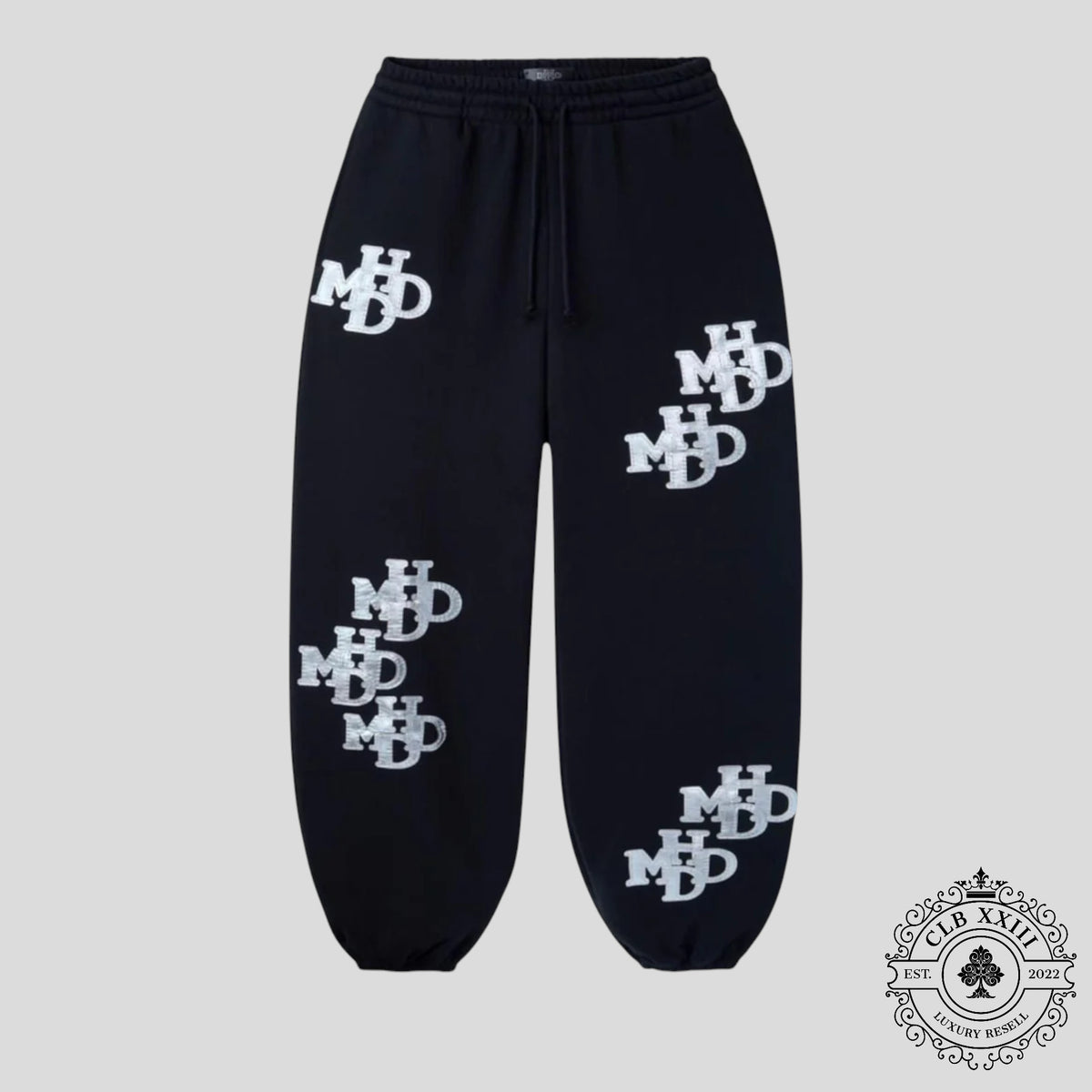 HMDD Silver Patch Sweatpants in Black