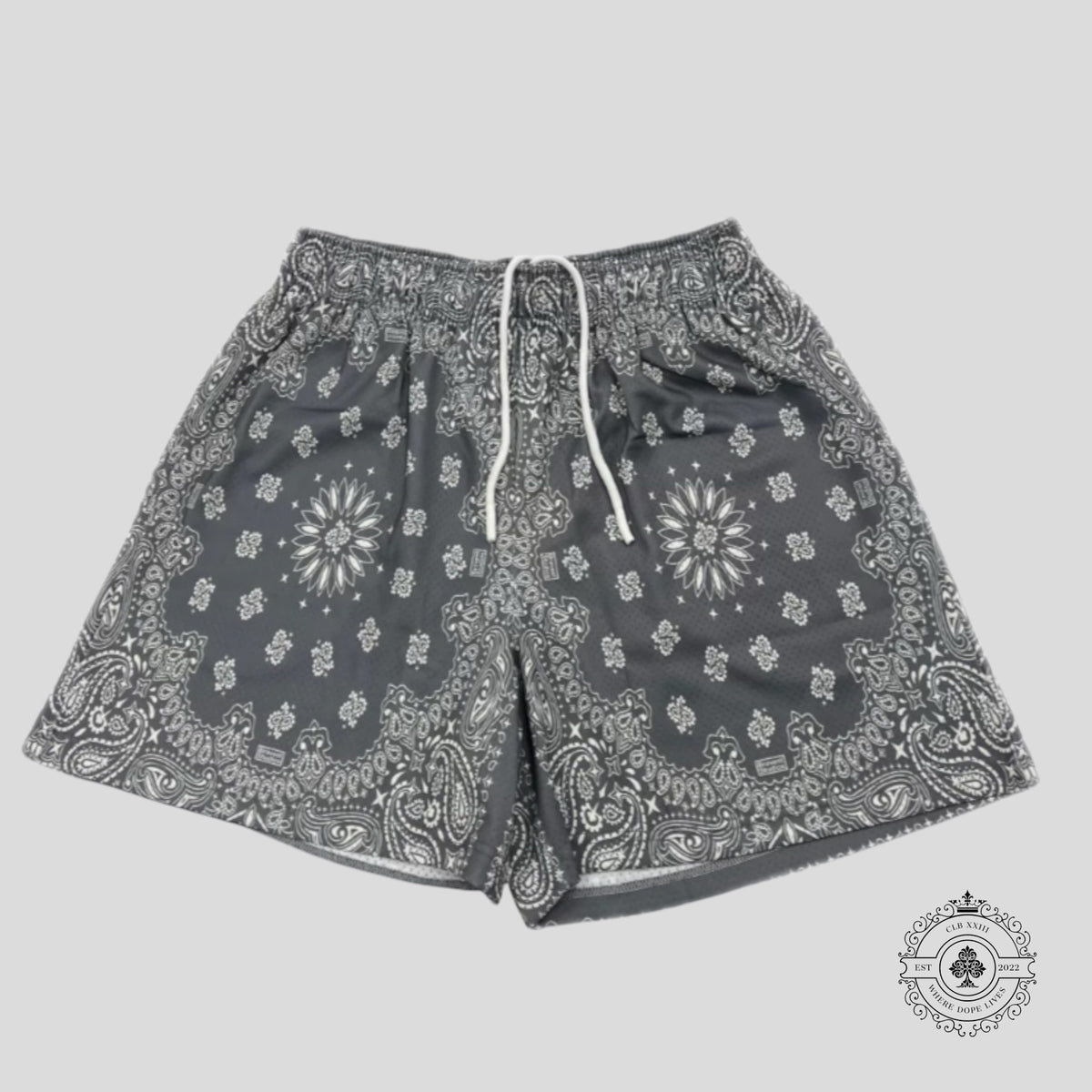 Bravest Studios Grey Paisley Shorts
