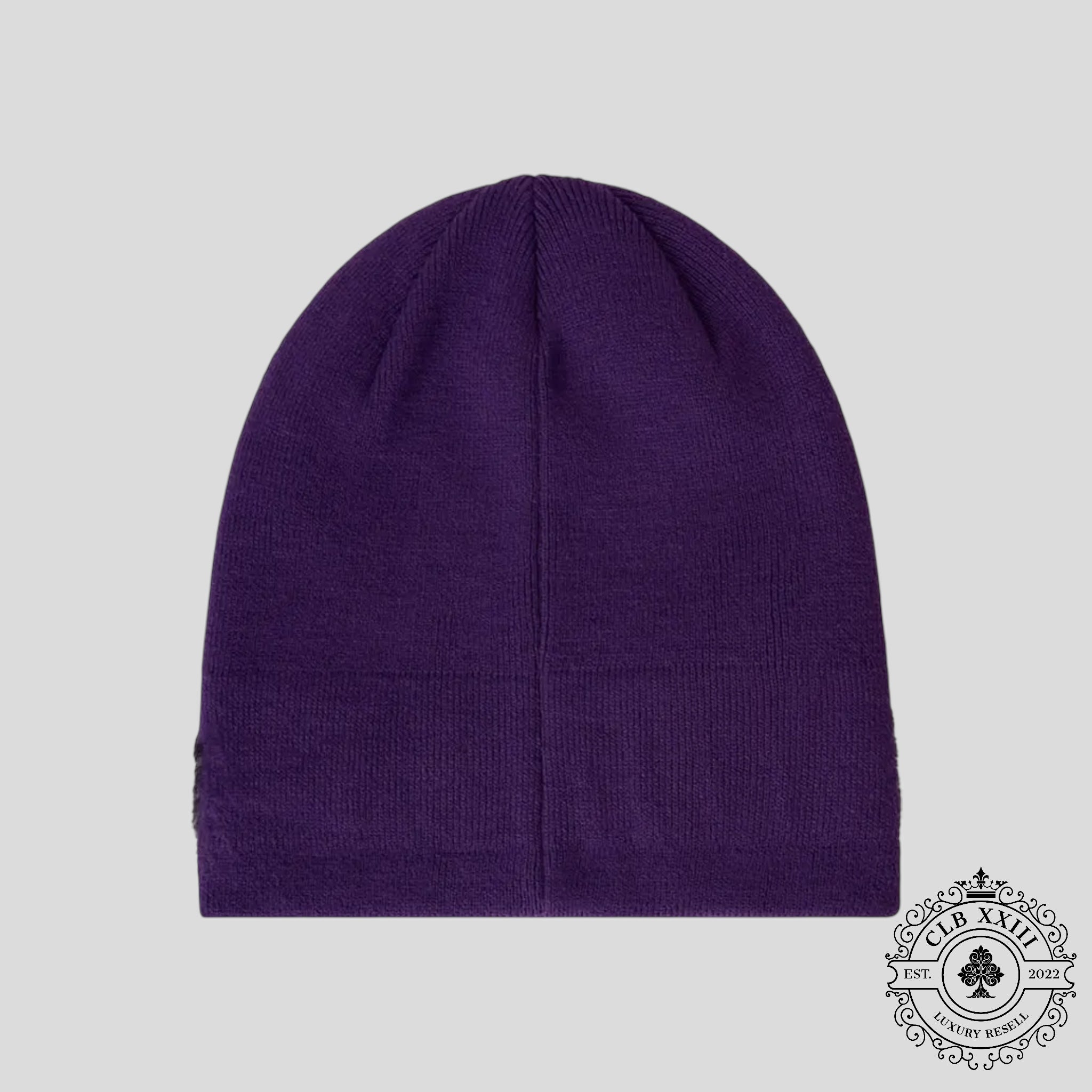 SP5DER Black Fuzzy Logo Mohair Beanie in Purple