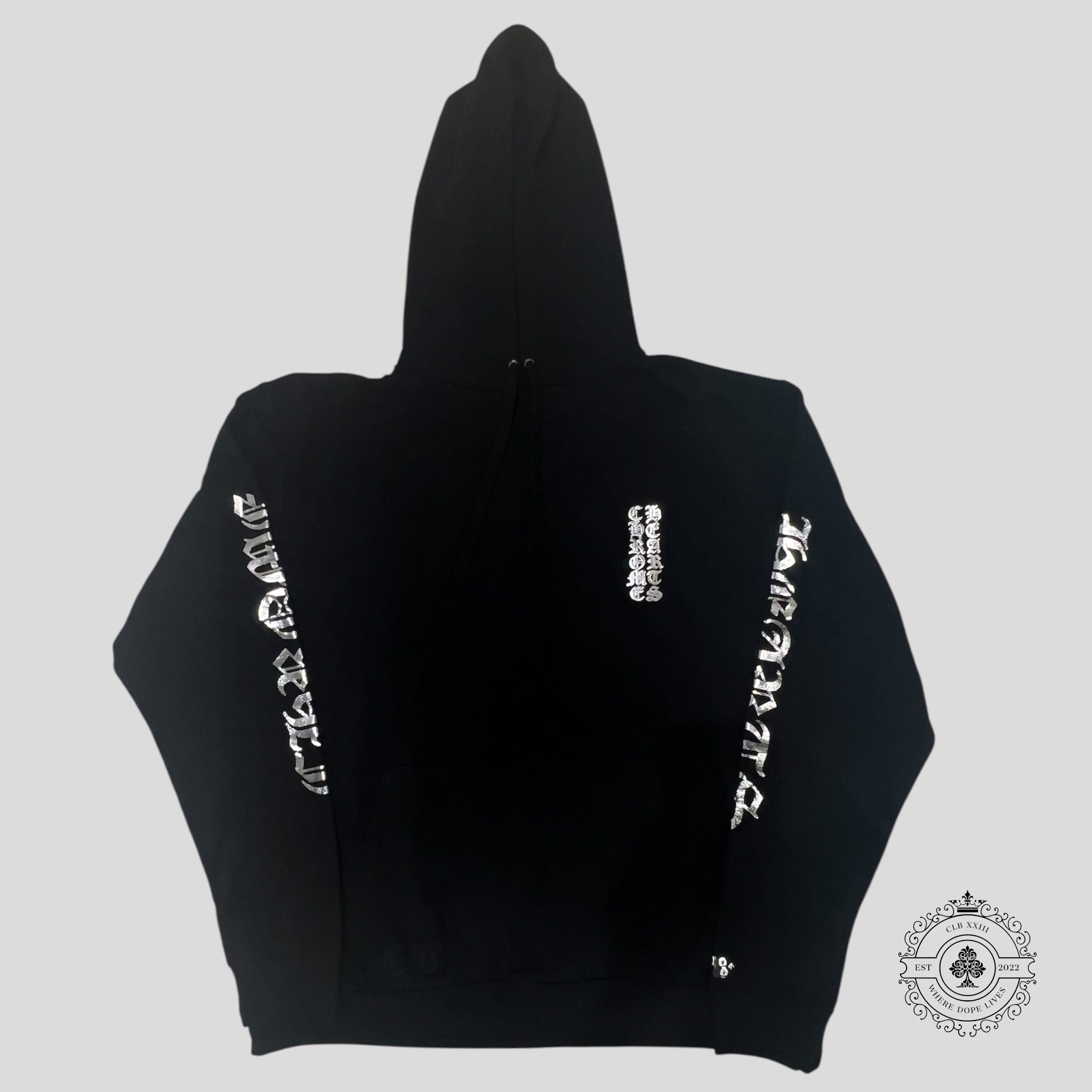 Chrome Hearts 1998 Metallic Vertical Logo Hoodie in Black