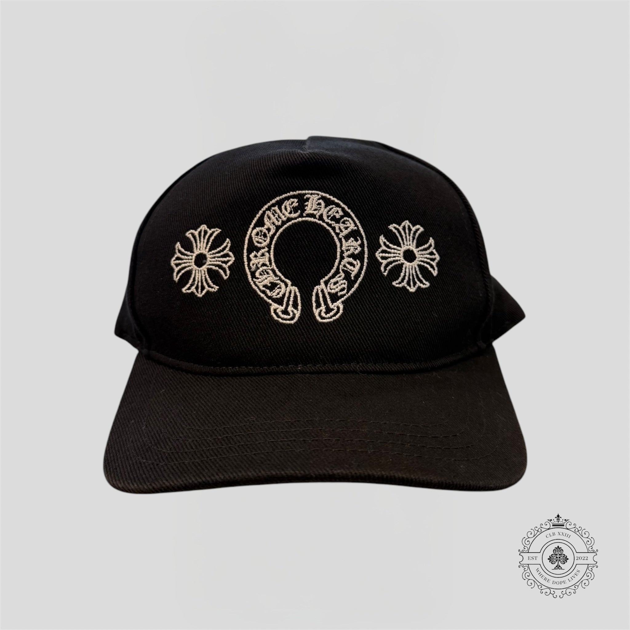 Chrome Hearts Horseshoe Logo Hat in Black