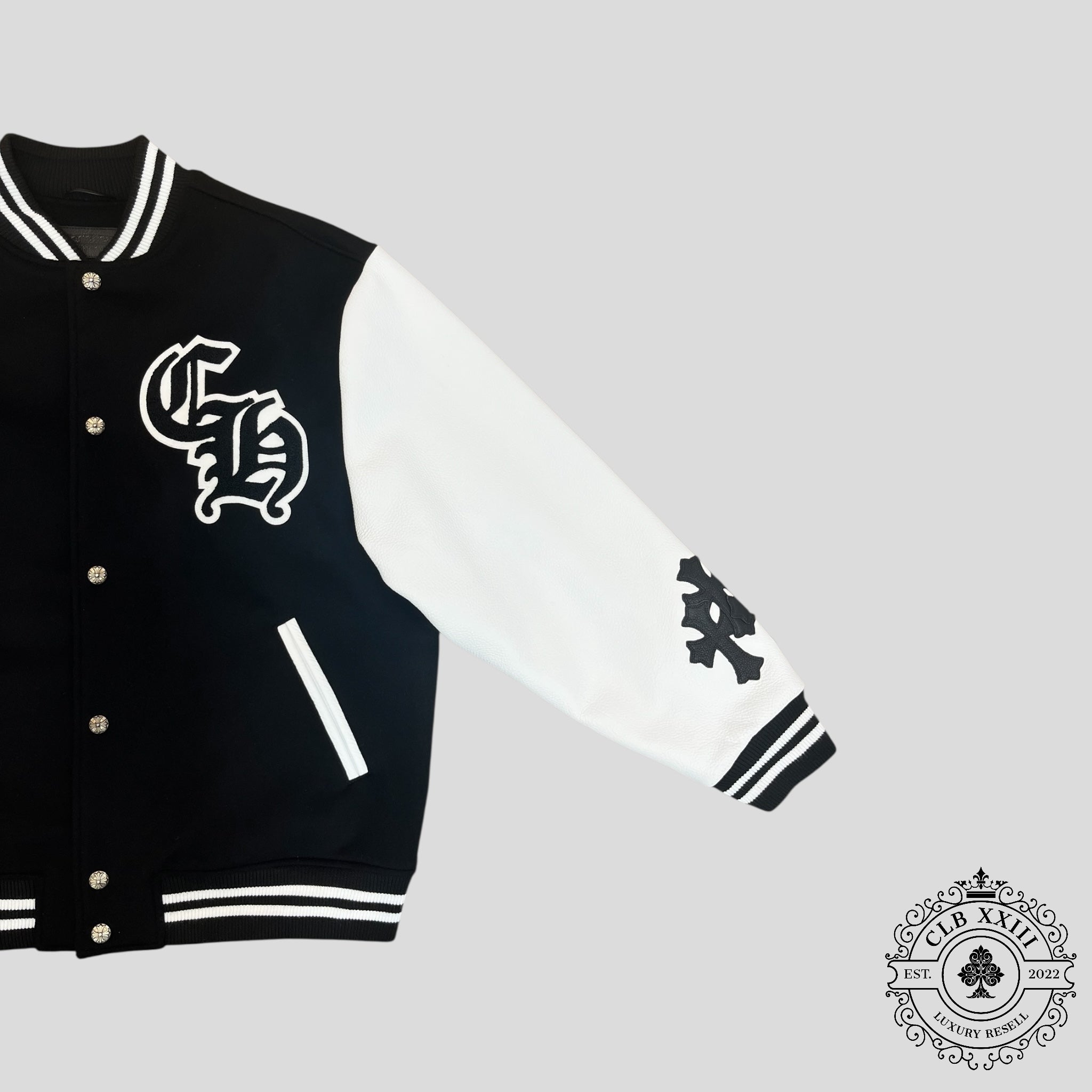 Chrome Hearts Eagle Patch Varsity Jacket in Black
