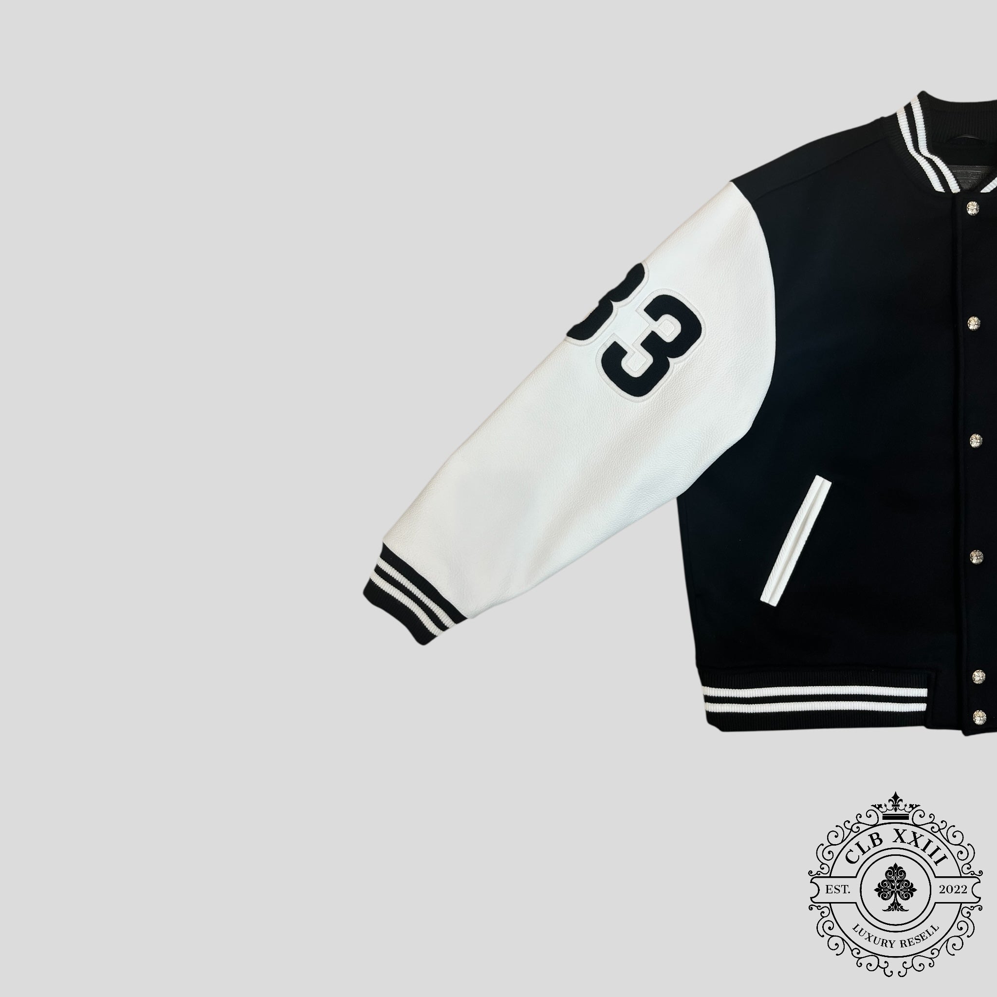 Chrome Hearts Eagle Patch Varsity Jacket in Black