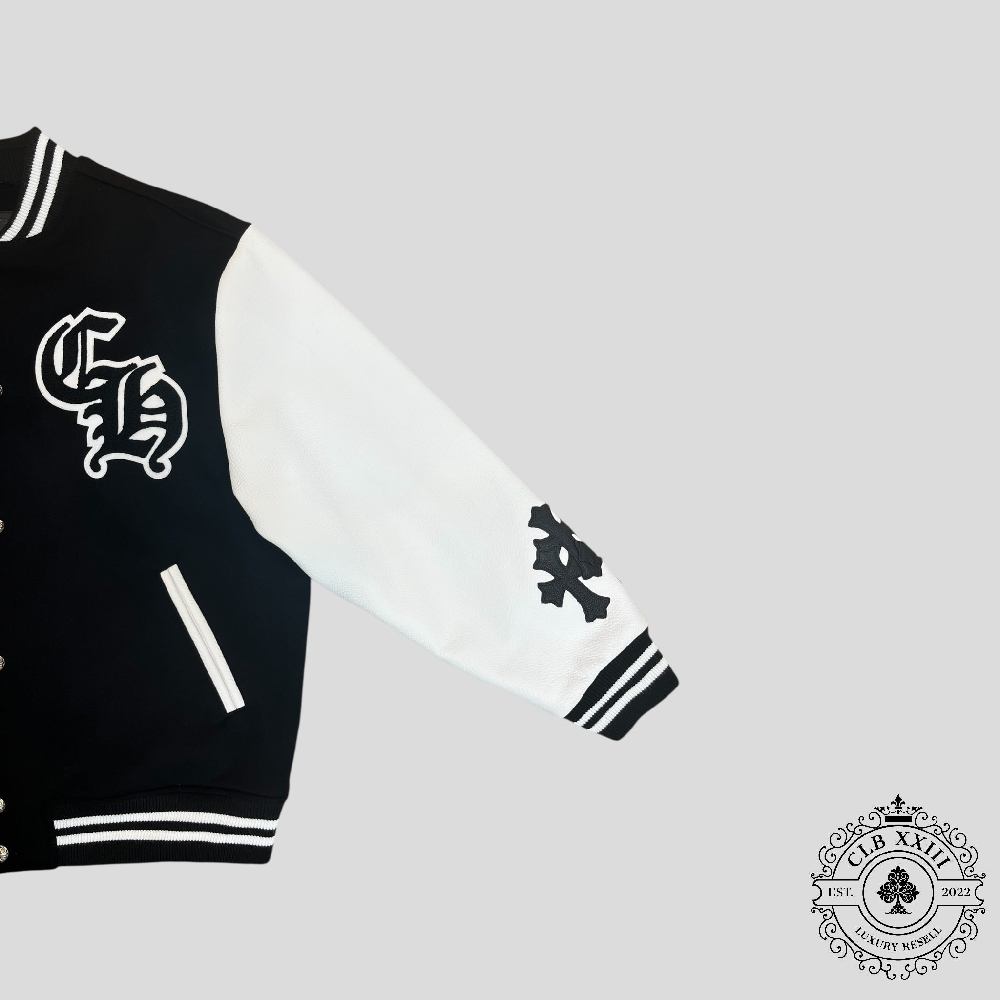 Chrome Hearts Eagle Patch Varsity Jacket in Black