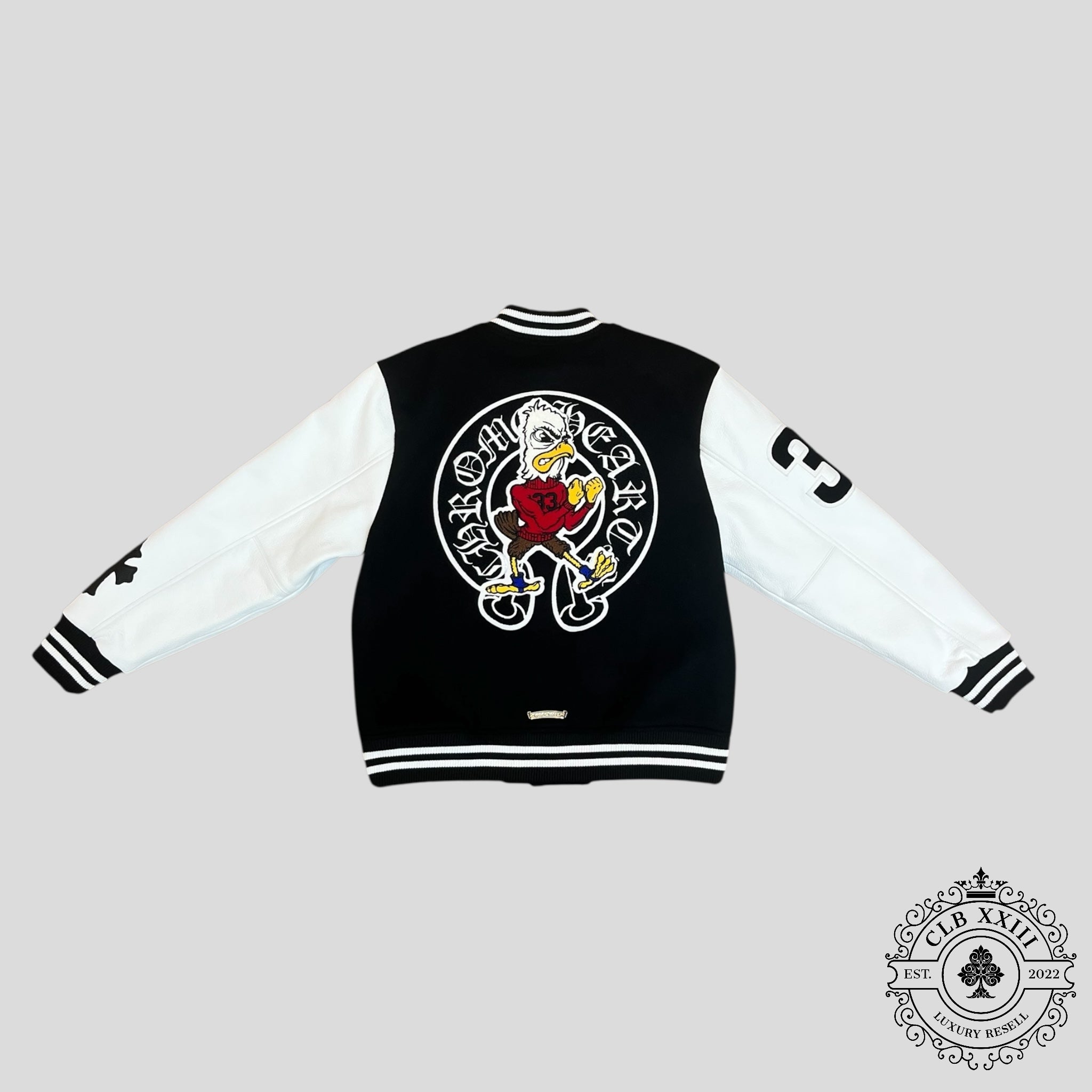 Chrome Hearts Eagle Patch Varsity Jacket in Black