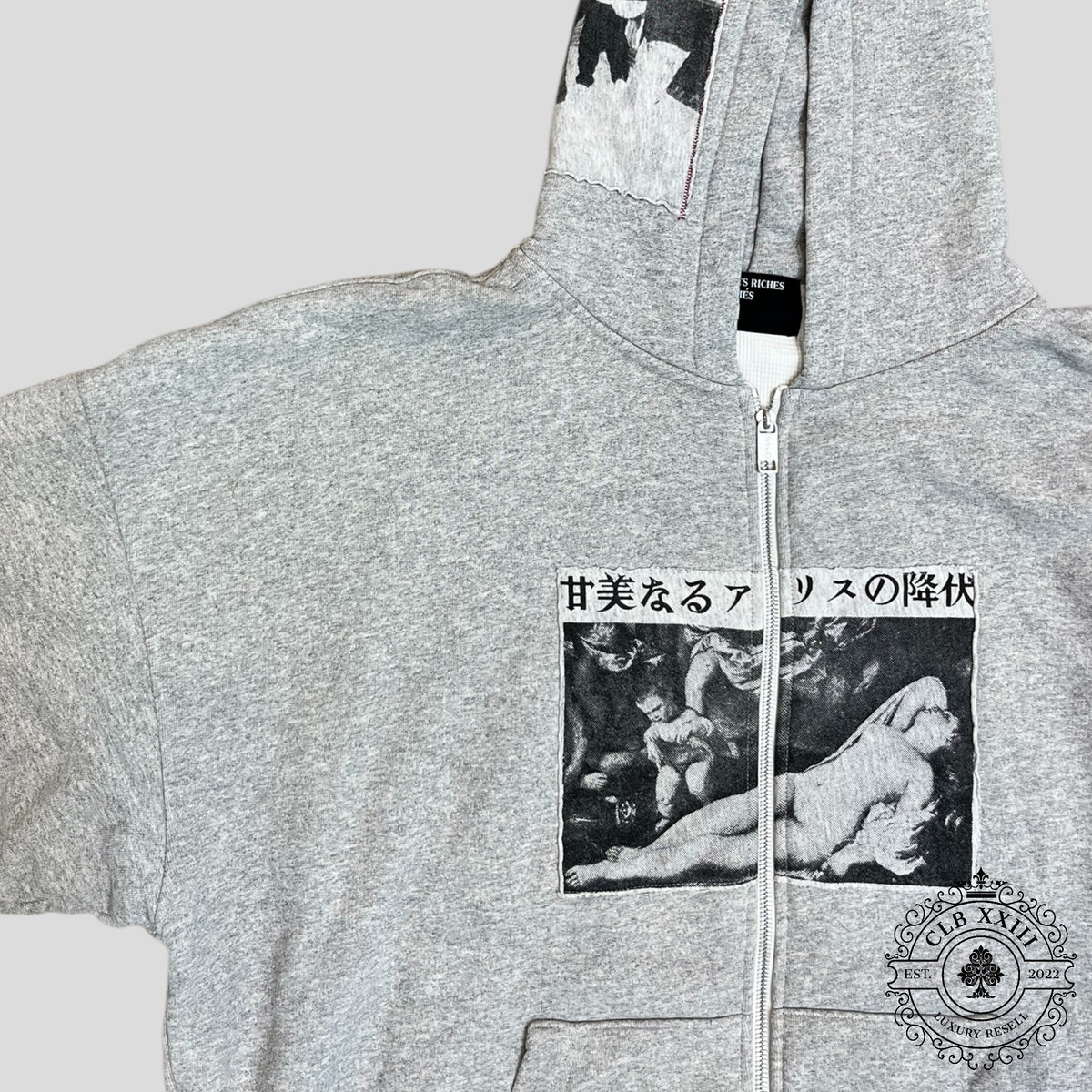 Enfants Riches Deprimes Assemblage Zip Up Hoodie in Heather Grey