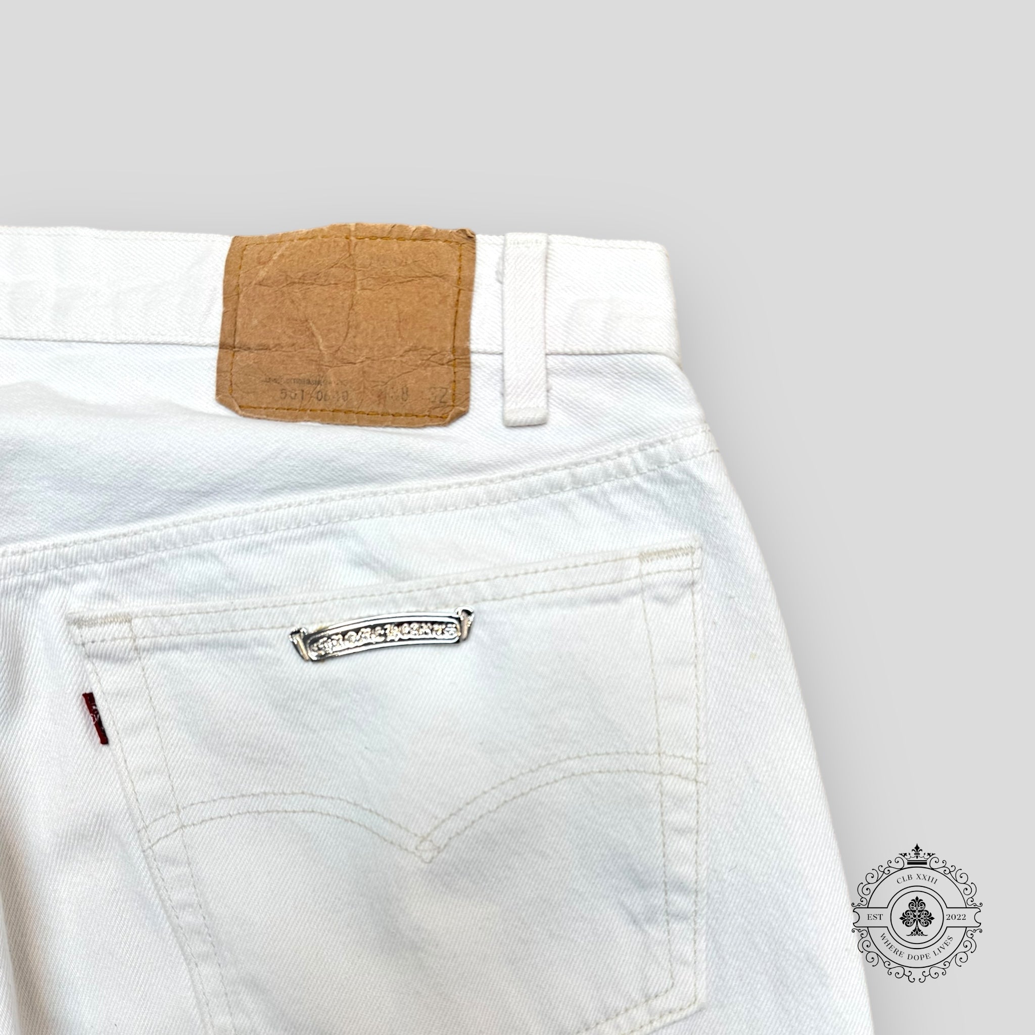 Chrome Hearts Zebra / Green Cross Patch Jeans