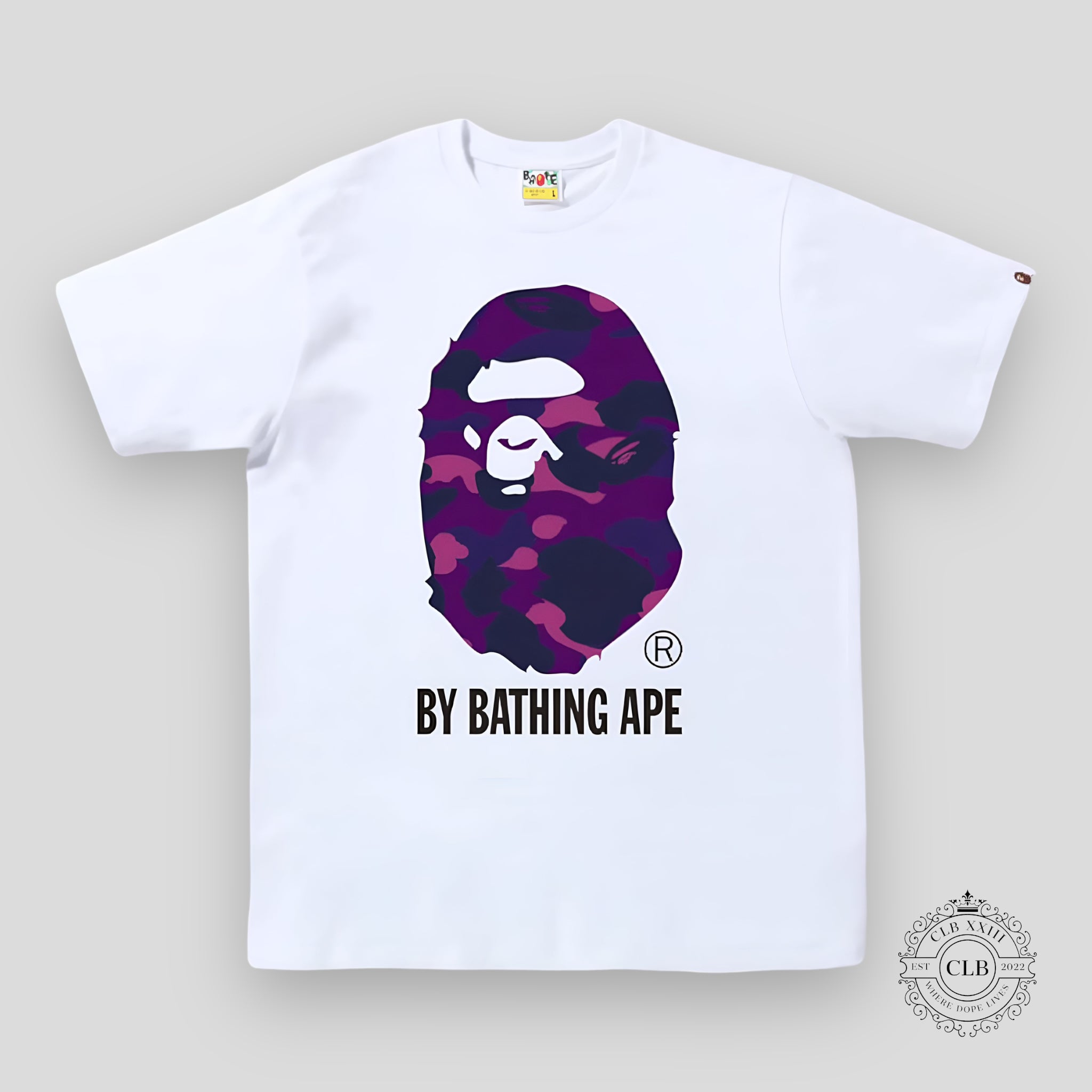 BAPE Color Camo by Bathing Ape Tee in White / Purple (FW22)