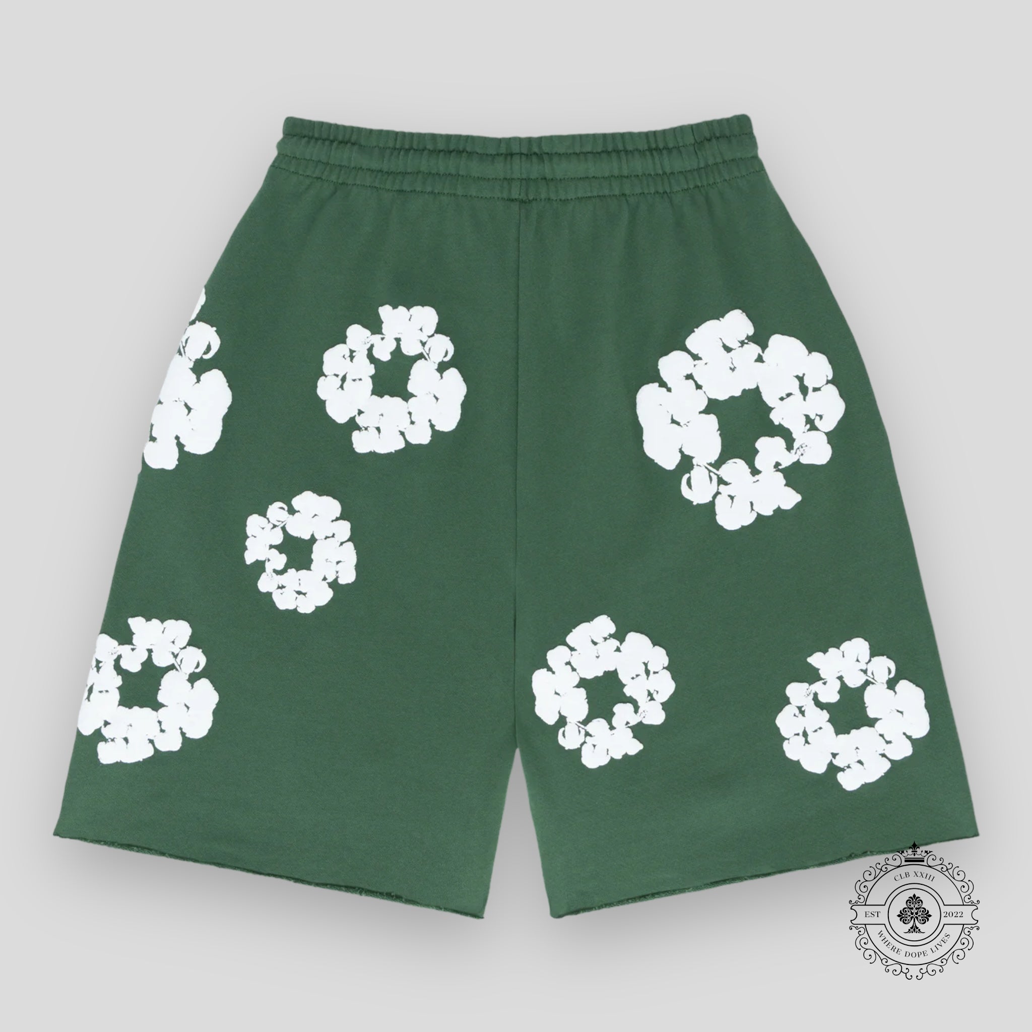 Denim Tears The Cotton Wreath Shorts in Green