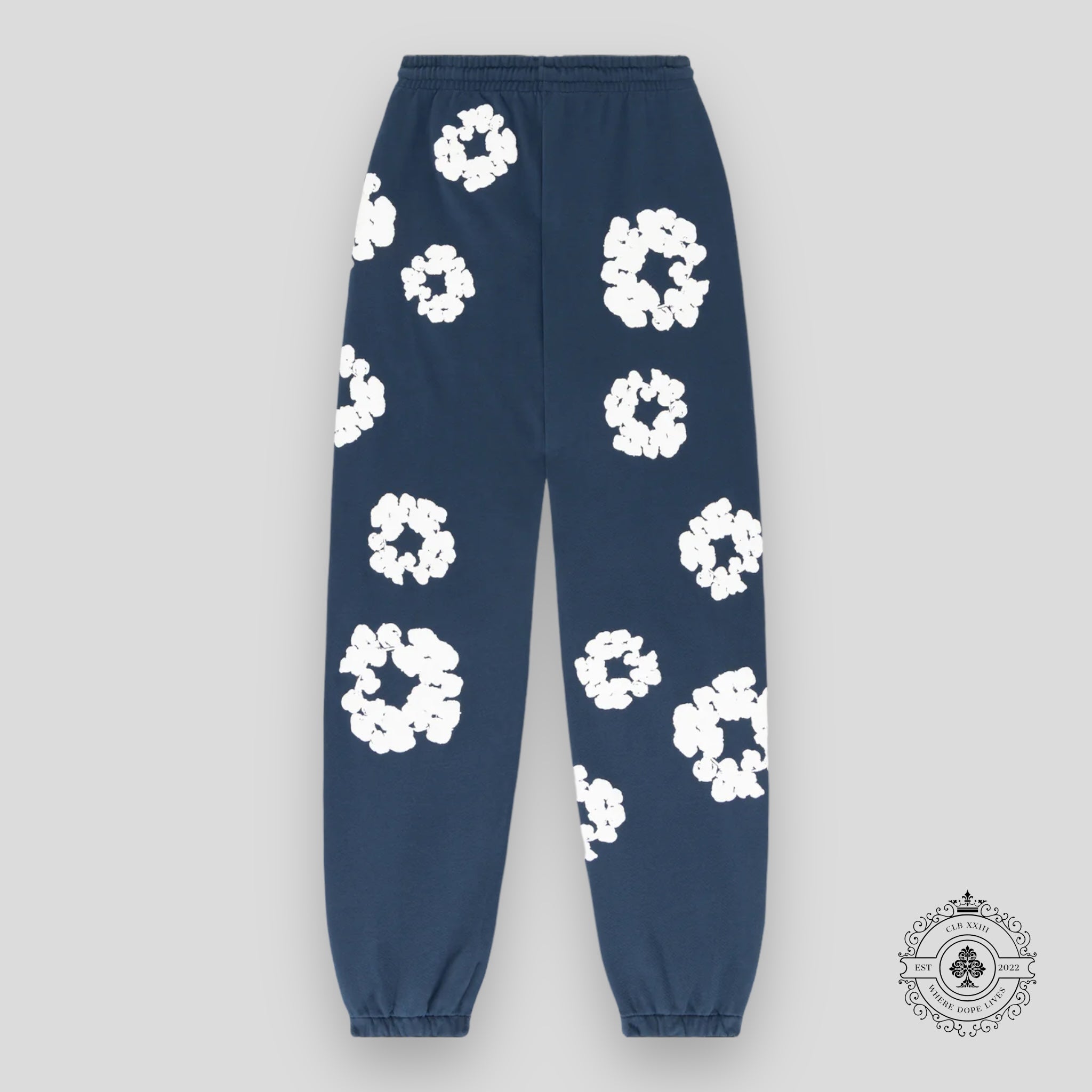 Denim Tears The Cotton Wreath Sweatpants in Navy
