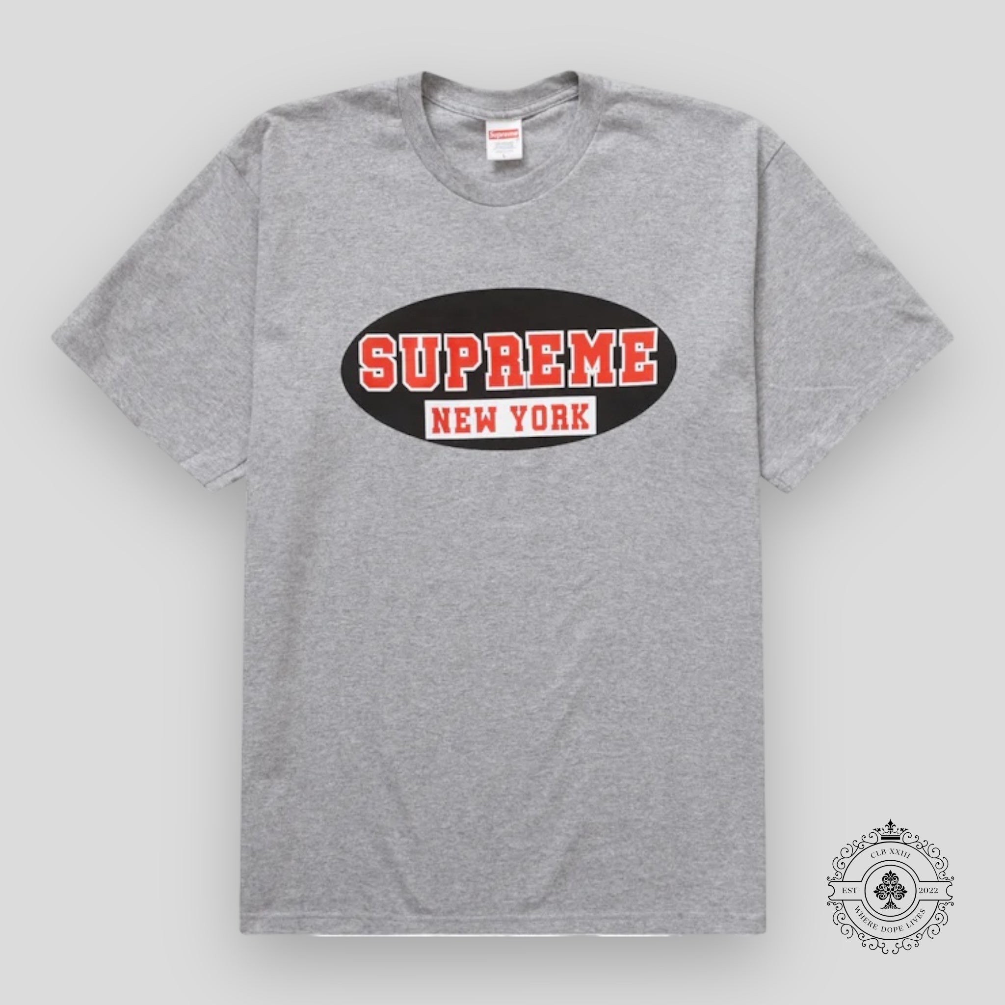 Supreme New York Tee in Heather Grey