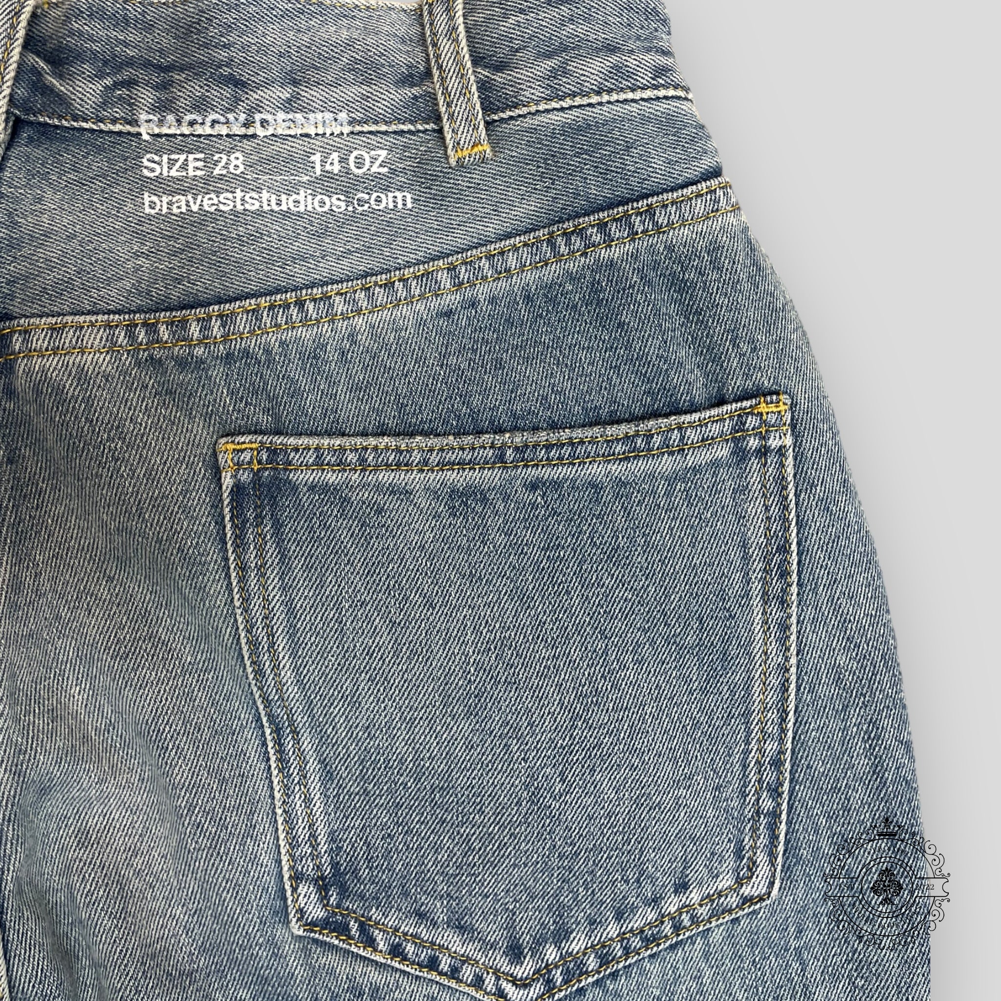 Bravest Studios Baggy Denim Jeans in Light Wash