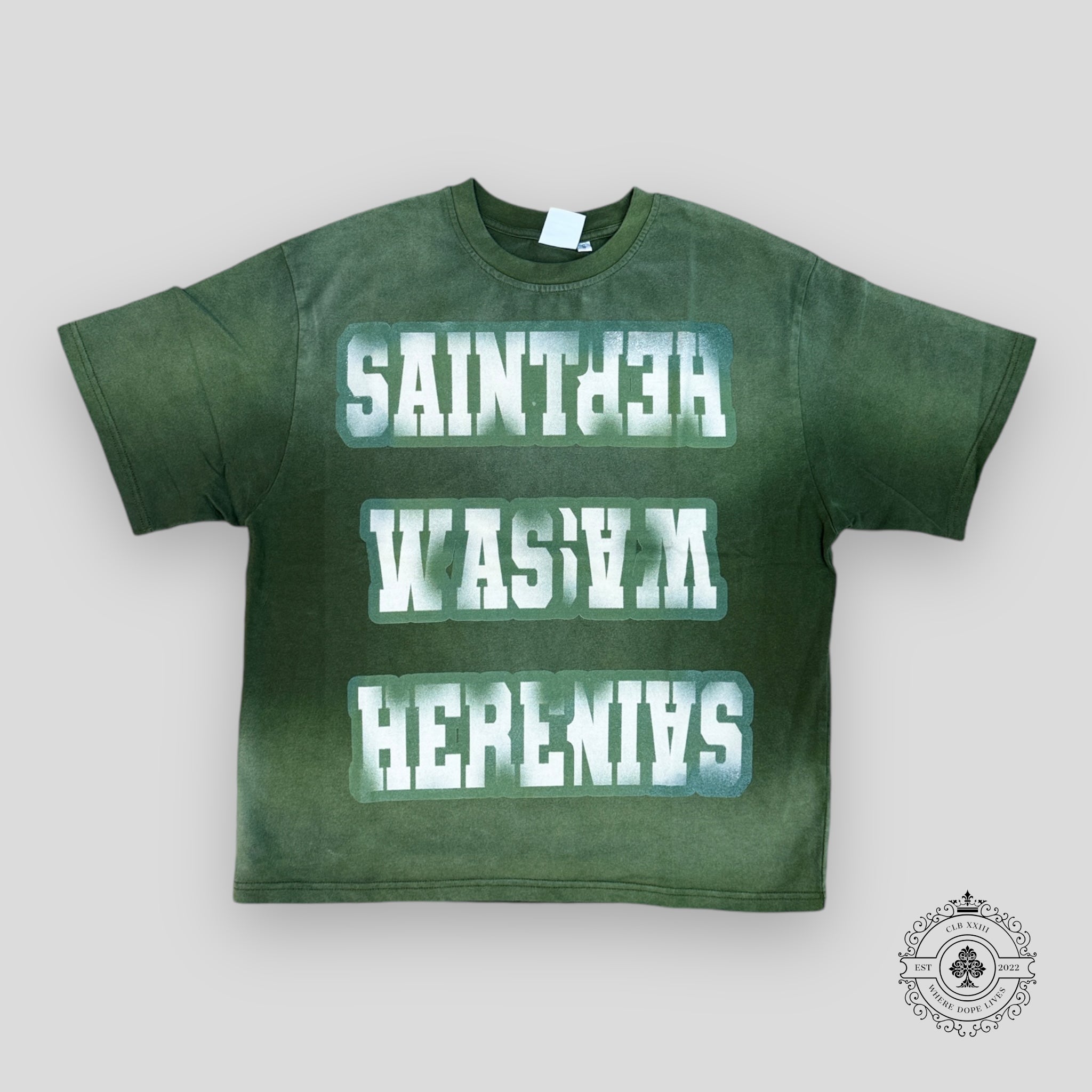 Saint Vanity Saint Was Here Tee in Green
