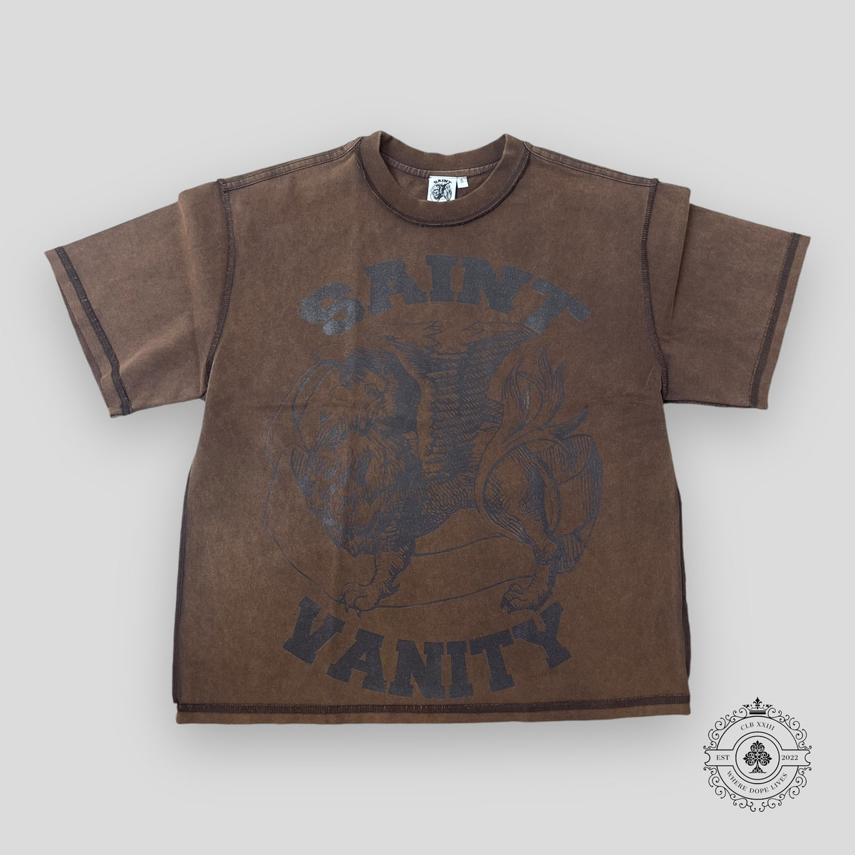 Saint Vanity Griffins Tee in Brown
