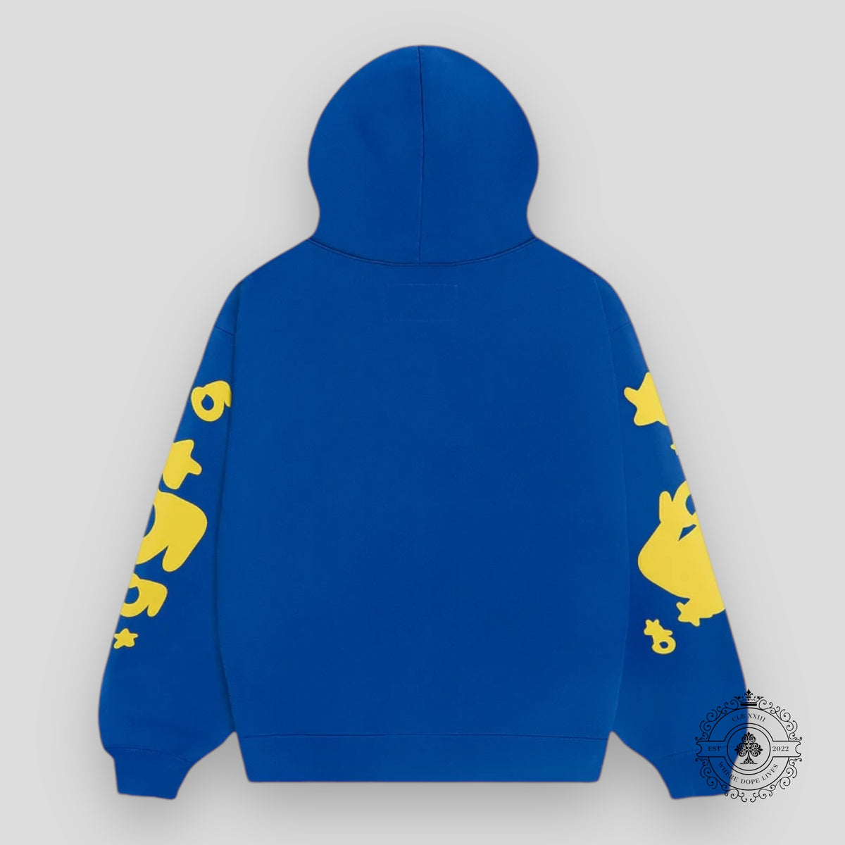 Sp5der Beluga Hoodie in Blue/Yellow