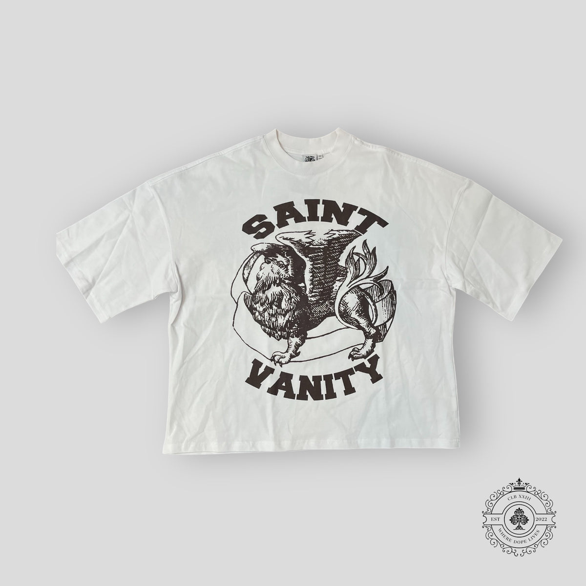 Saint Vanity Griffin Tee in Brown/White