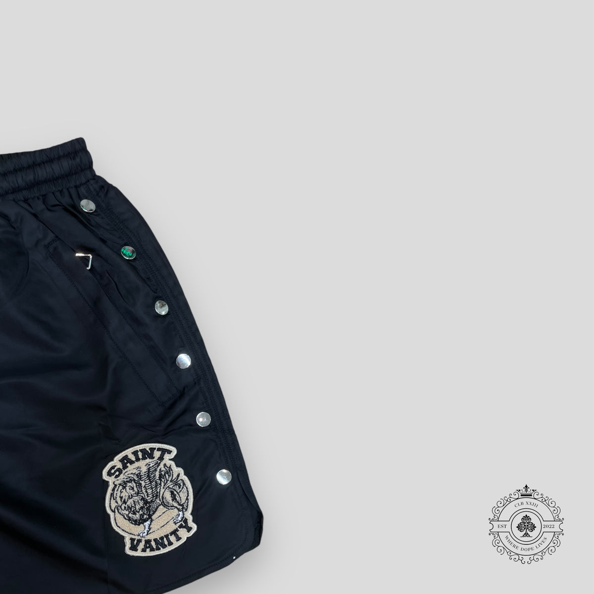 Saint Vanity Nylon Shorts in Black