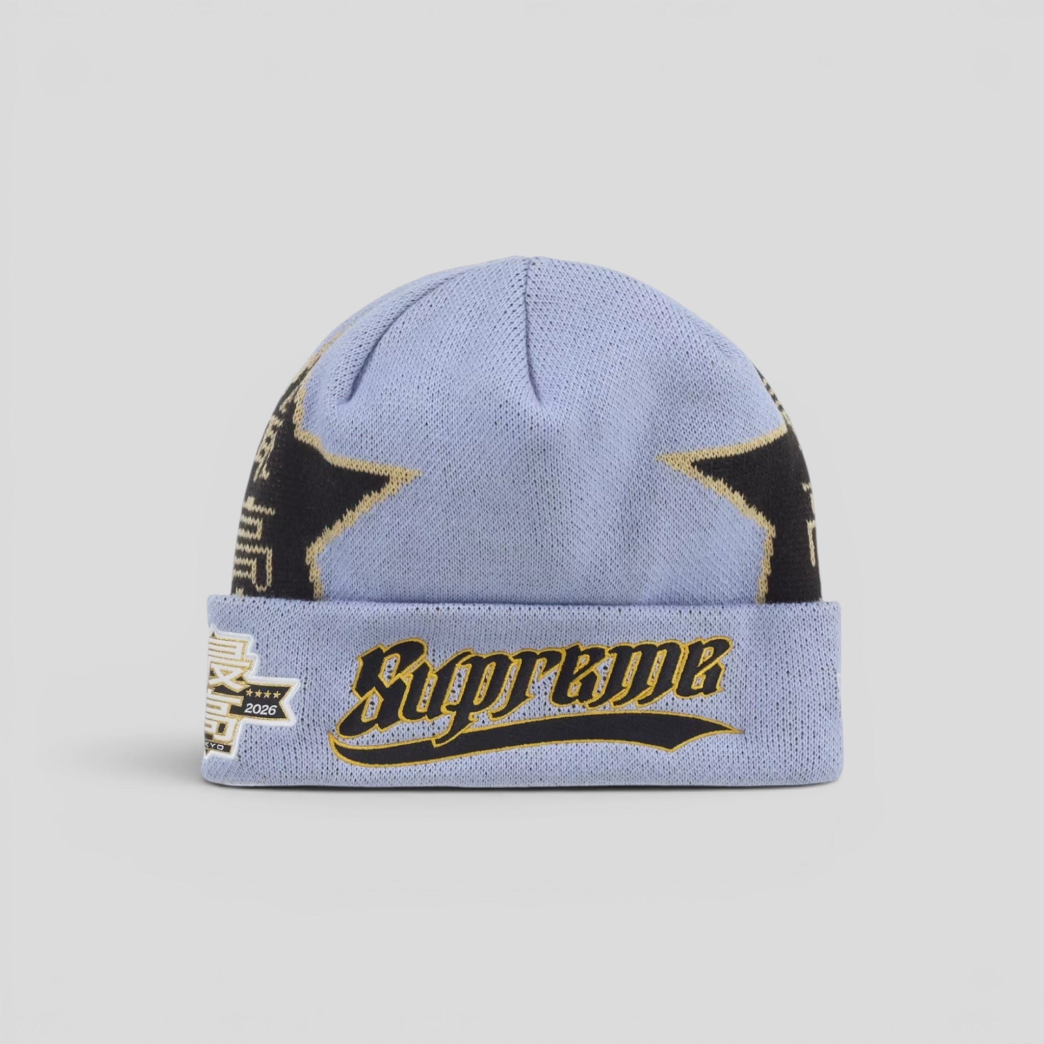 Supreme New Era Stars Beanie in Lavender