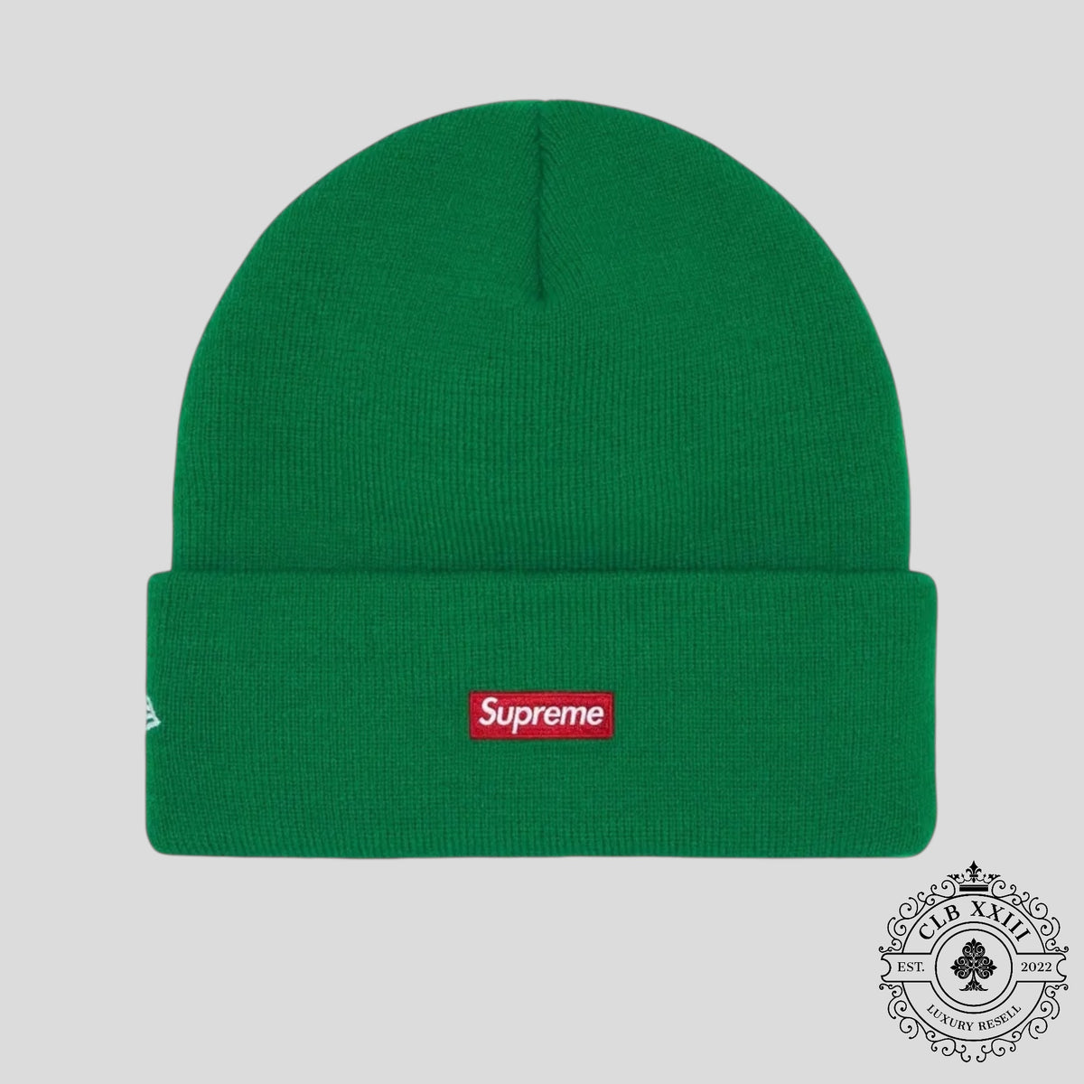 Supreme New Era Old English Beanie in Green