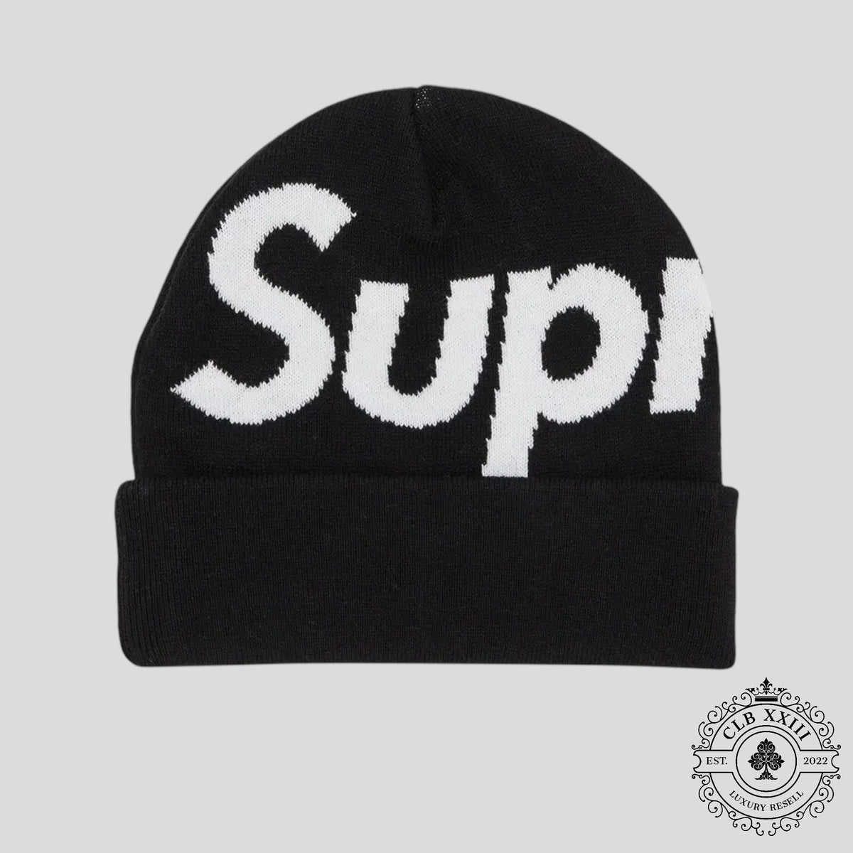 Supreme Big Logo Beanie (FW25) in Black