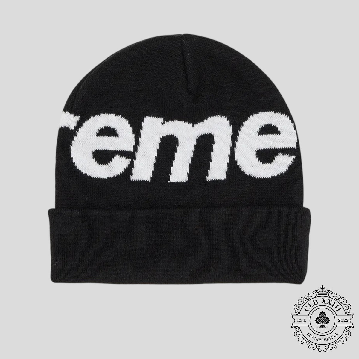 Supreme Big Logo Beanie (FW25) in Black