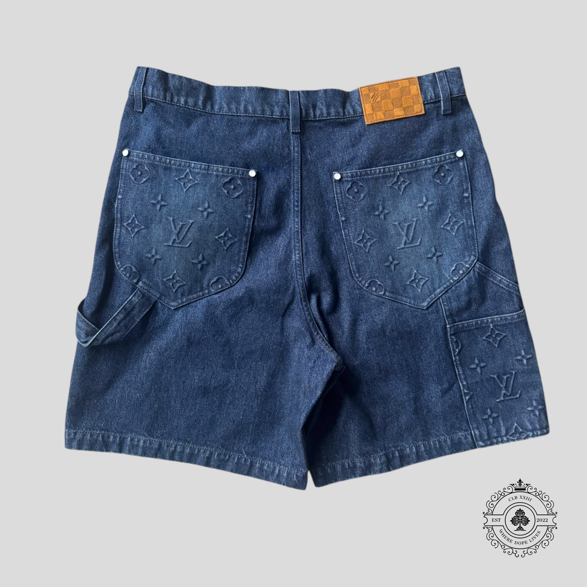 Louis Vuitton Signature Denim Carpenter Shorts in Indigo