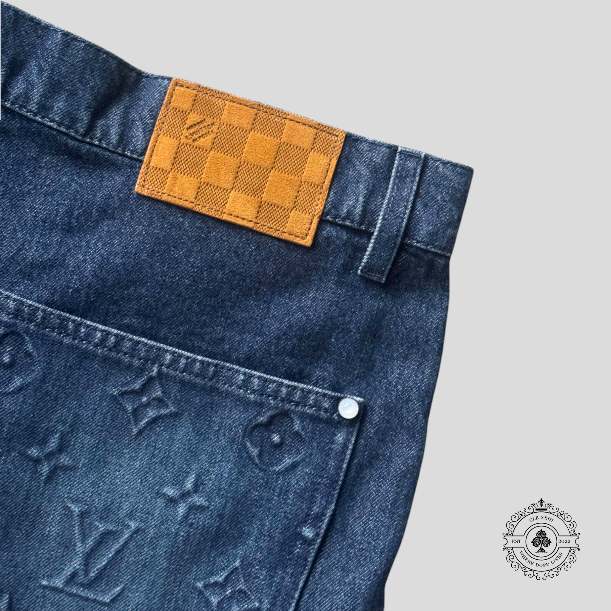 Louis Vuitton Signature Denim Carpenter Shorts in Indigo