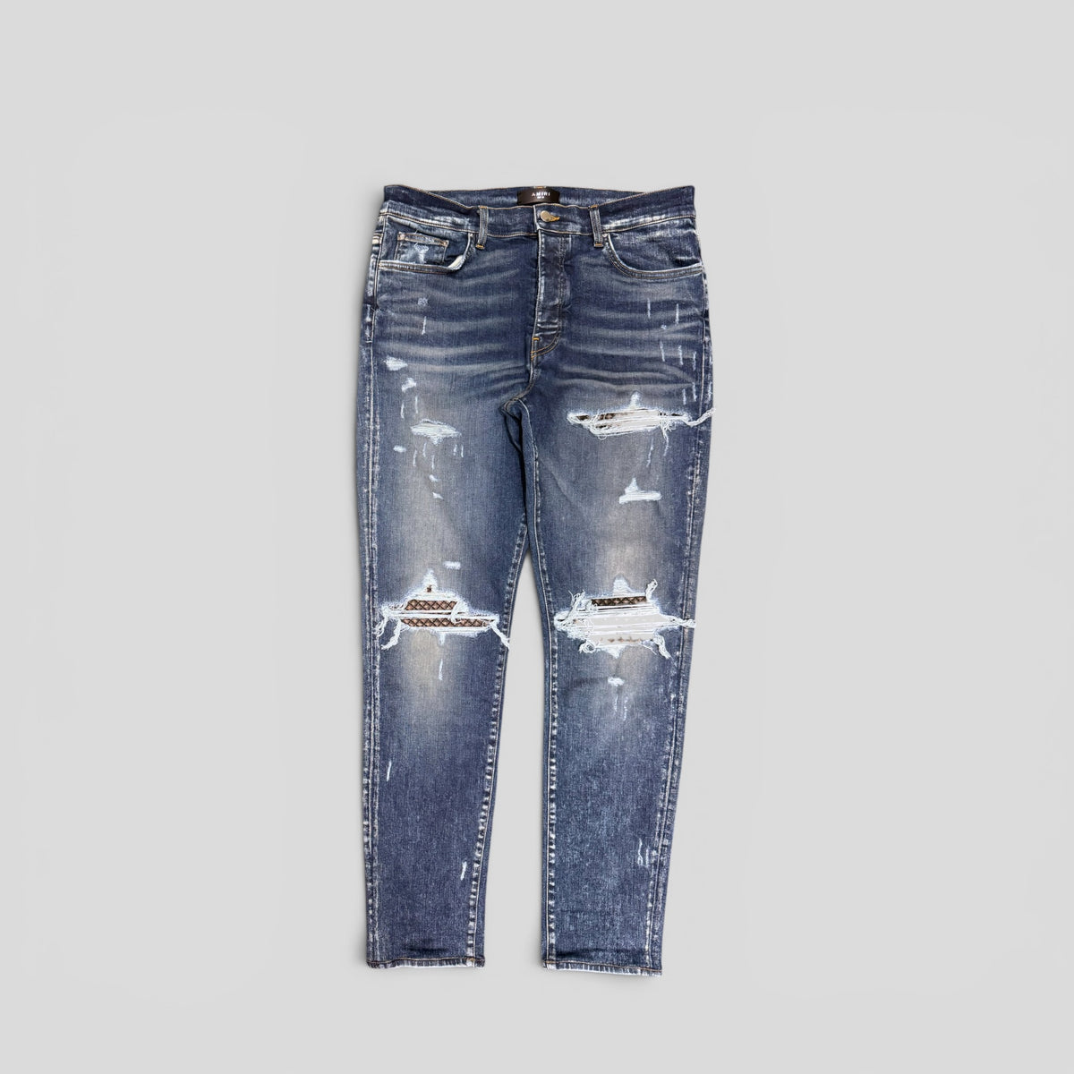 Amiri Quilted Leather Animation Jean in Classic Deep Indigo