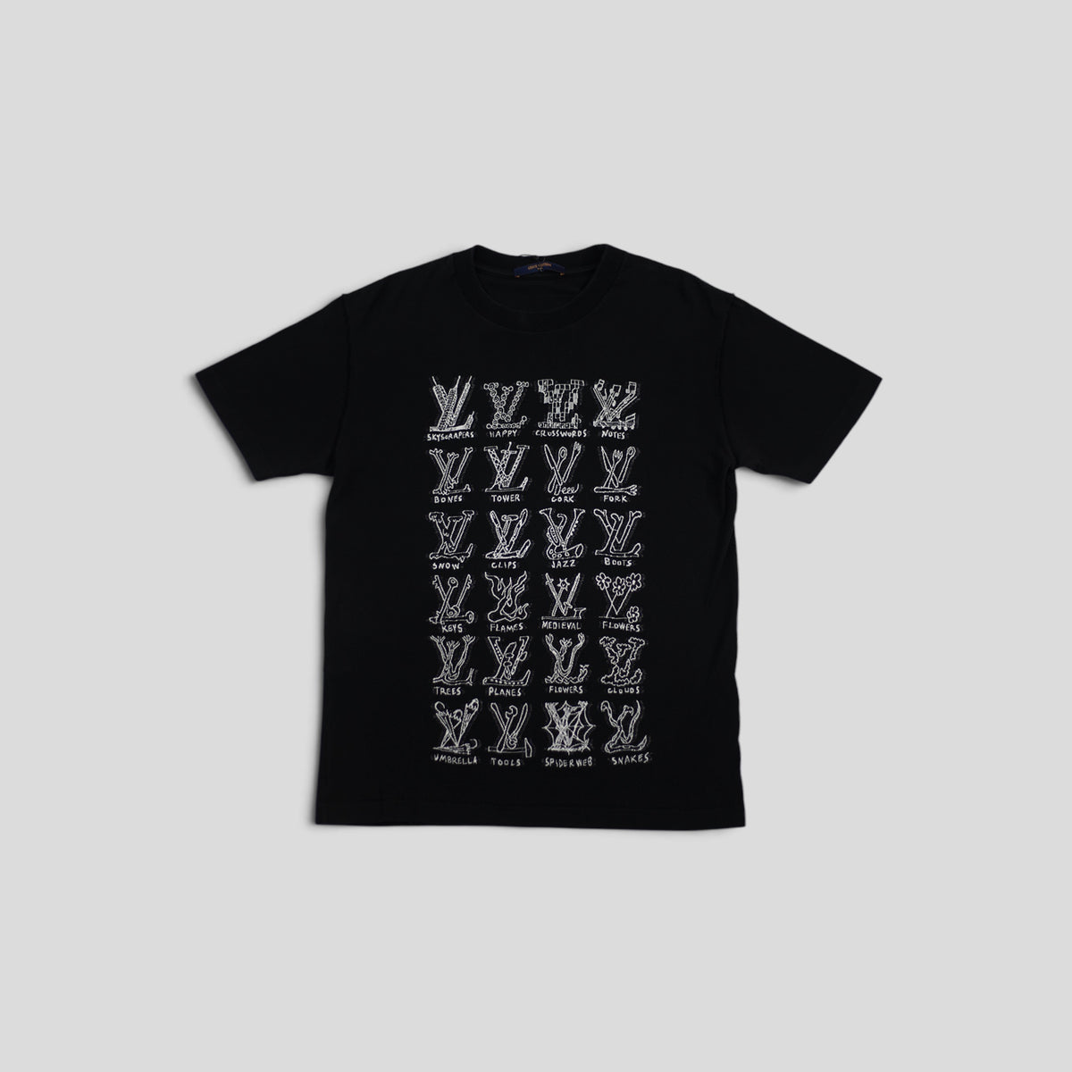 Louis Vuitton Cartoon Logos T-Shirt in Black