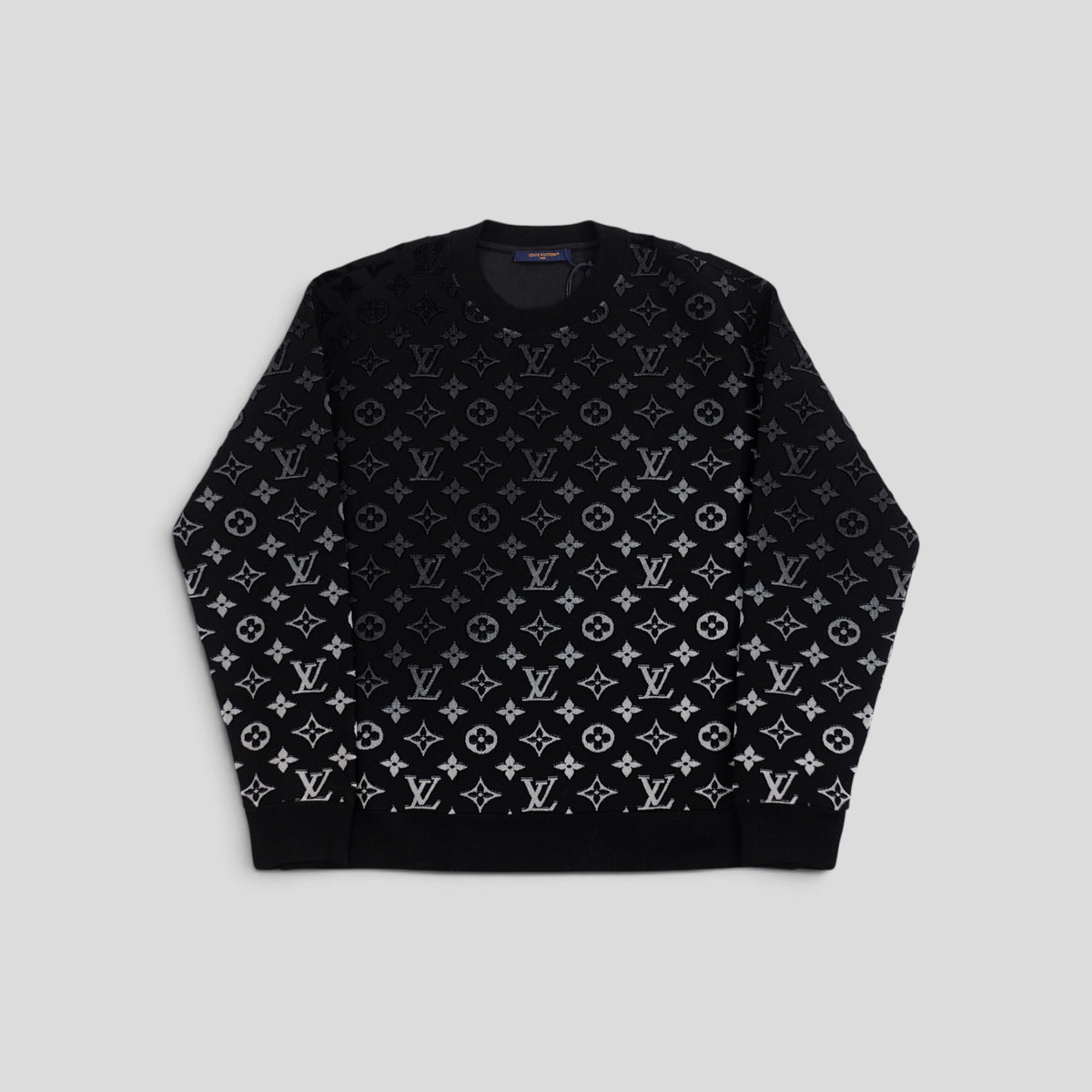 Louis Vuitton Gradient Monogram Fil Coupe Crewneck in Black