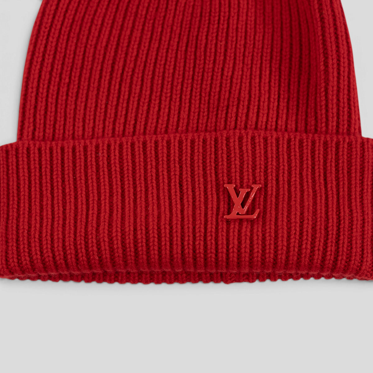Louis Vuitton LV Badge Beanie in Red