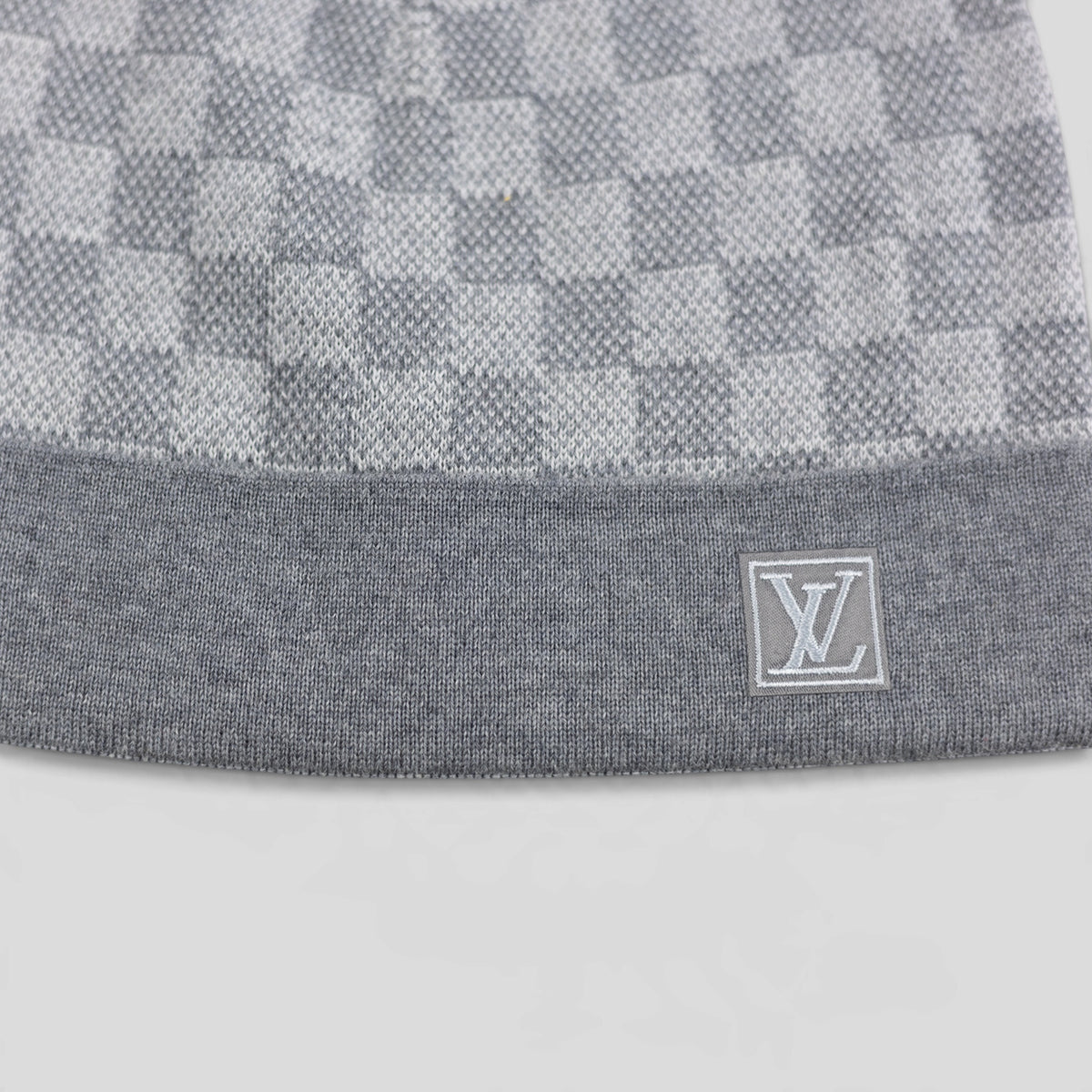 Louis Vuitton LV Embroidered Damier Beanie in Grey