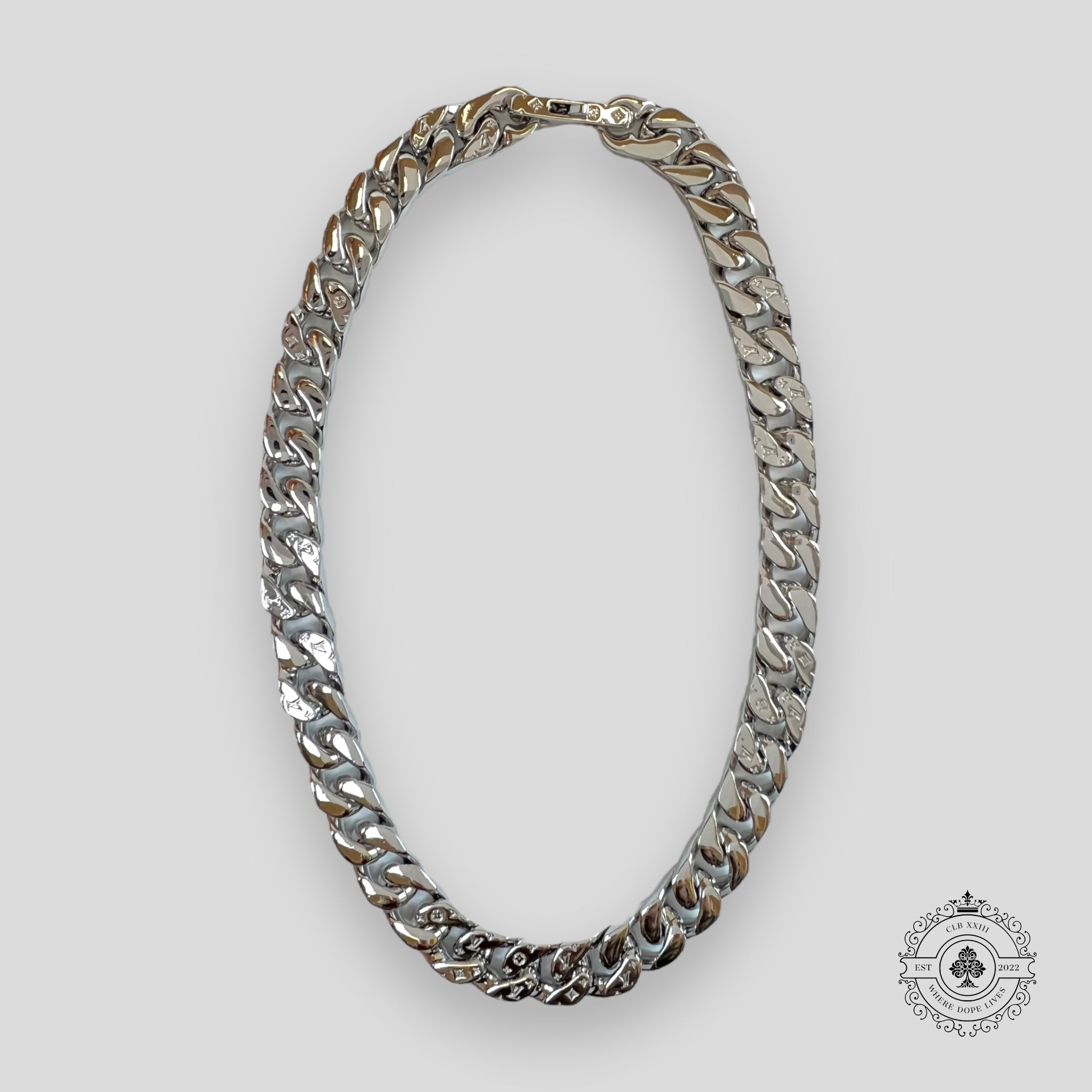 Louis Vuitton Virgil Monogram Chain Link Necklace in Silver Louis Vuitton Virgil Monogram Chain Link Necklace in Silver